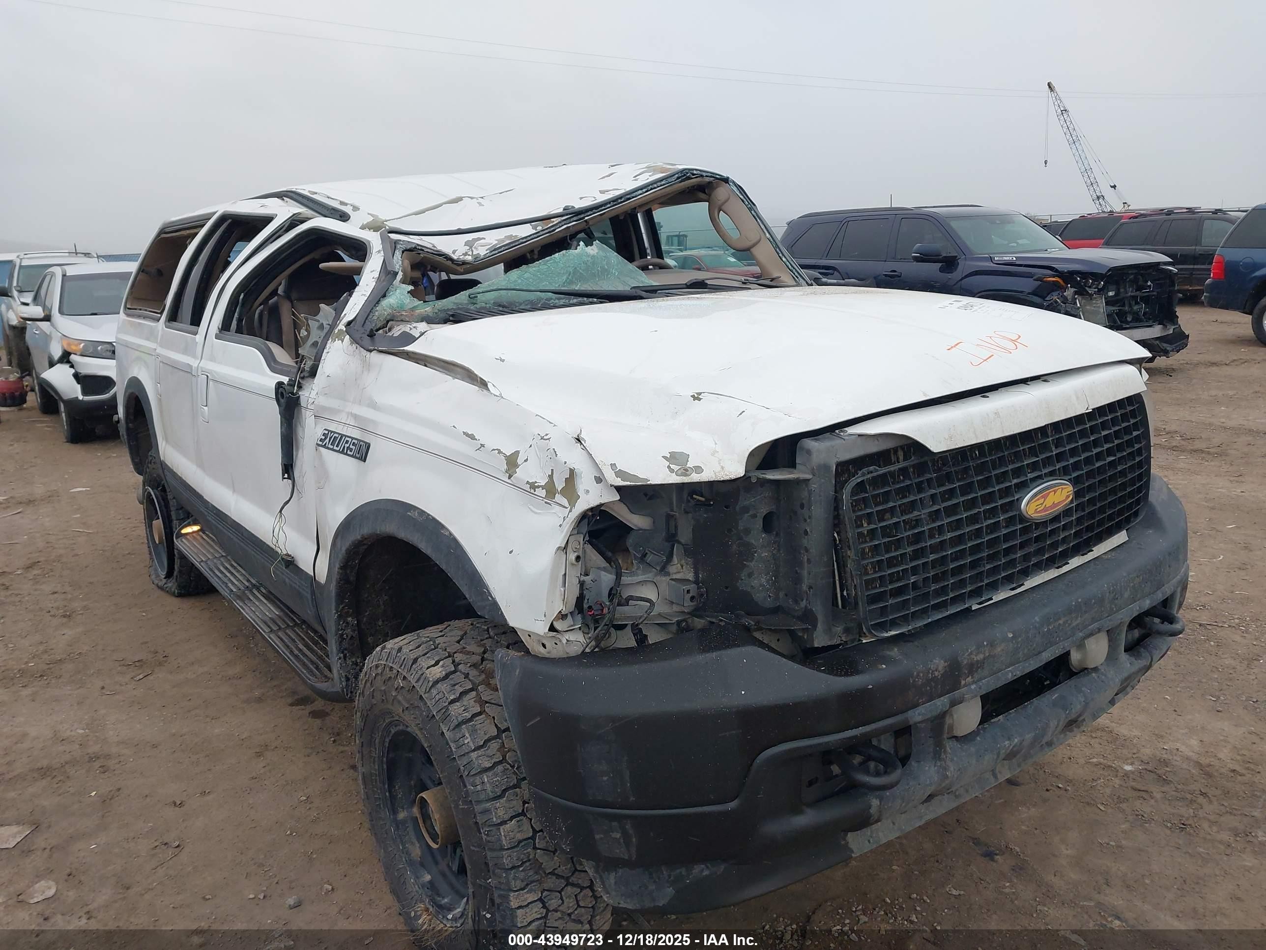 2003 Ford Excursion Eddie Bauer White vin: 1FMSU45P73ED68480