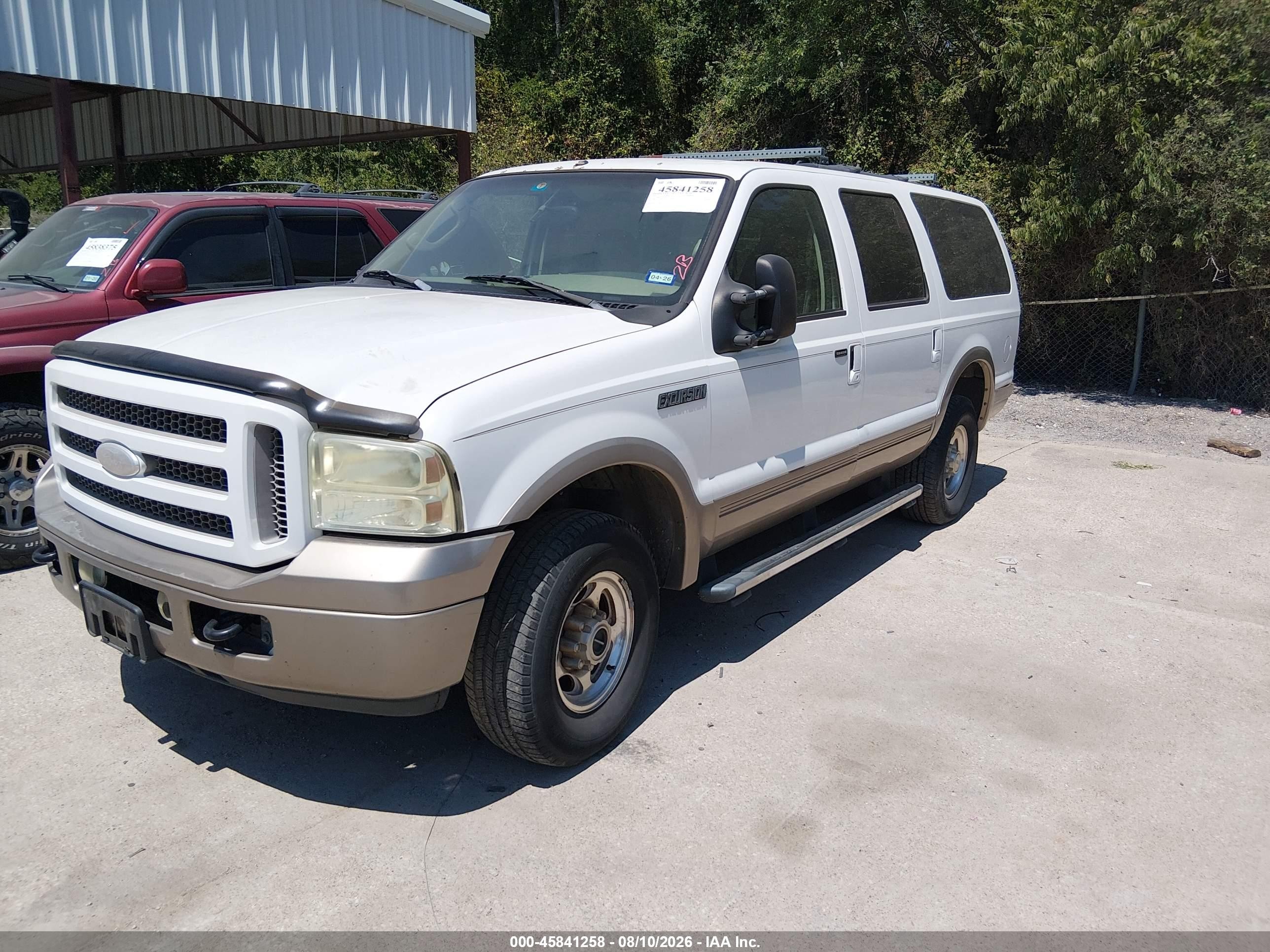 2005 Ford Excursion Eddie Bauer White vin: 1FMSU45P75ED25762
