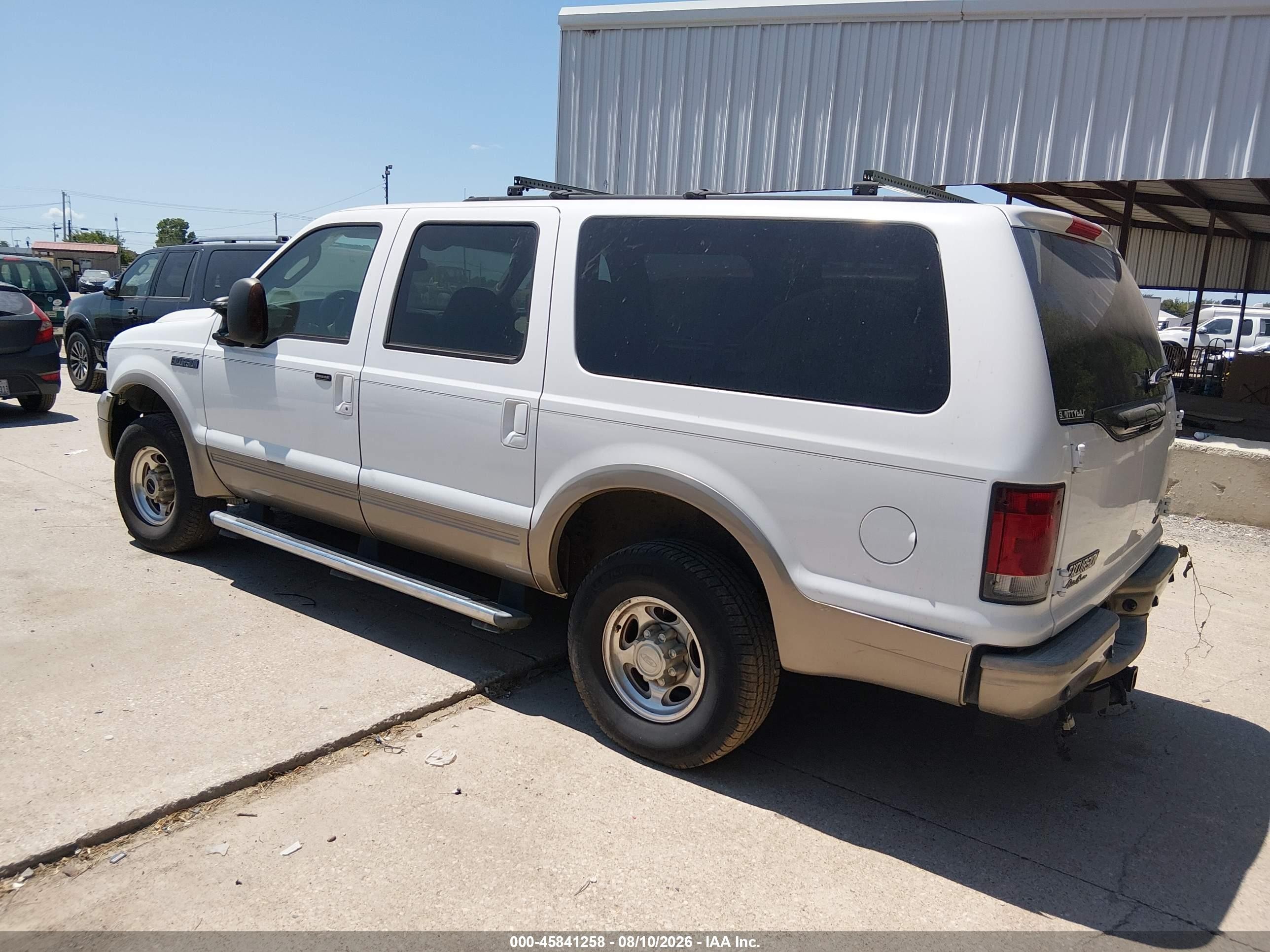 2005 Ford Excursion Eddie Bauer White vin: 1FMSU45P75ED25762