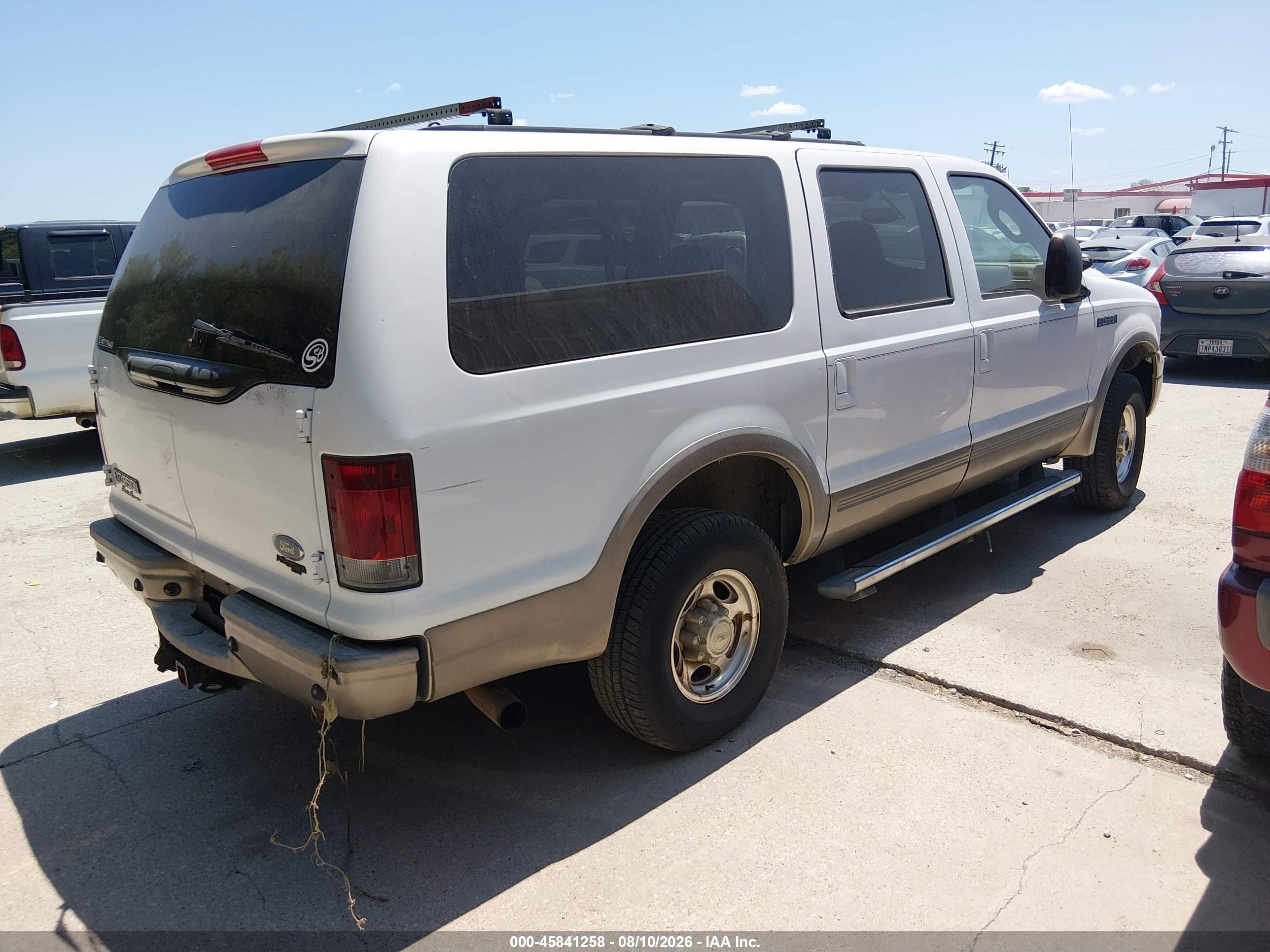 2005 Ford Excursion Eddie Bauer White vin: 1FMSU45P75ED25762