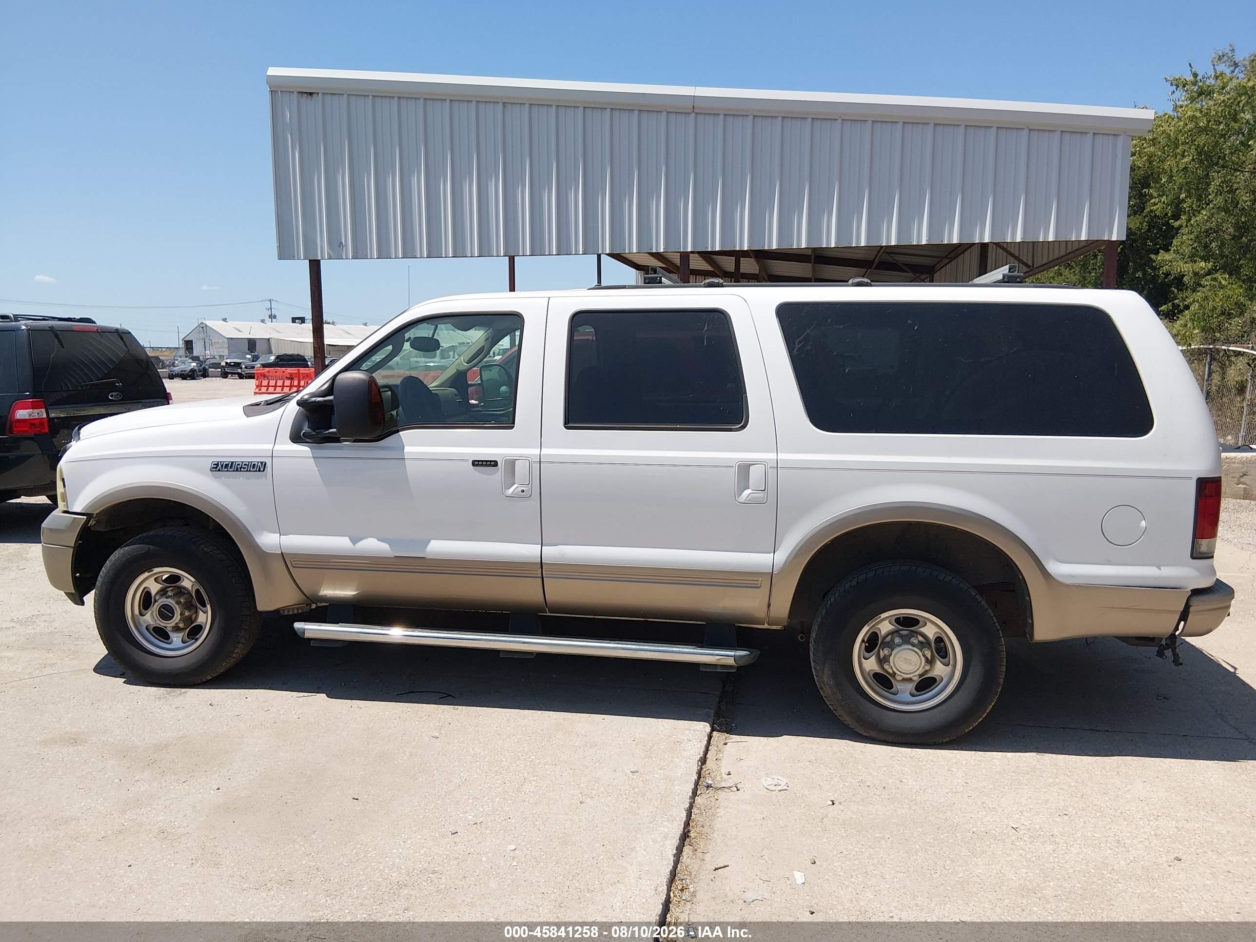 2005 Ford Excursion Eddie Bauer White vin: 1FMSU45P75ED25762