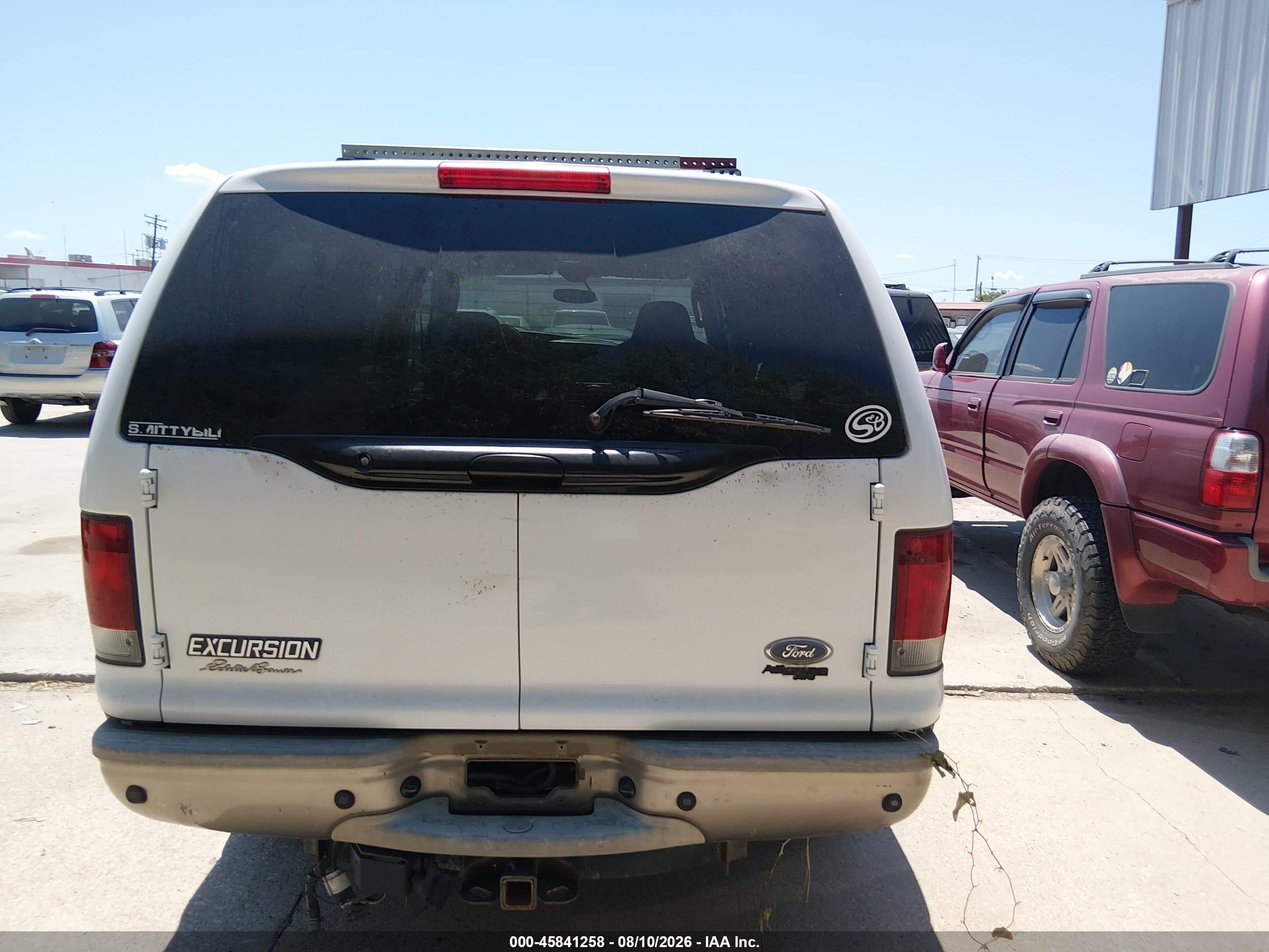 2005 Ford Excursion Eddie Bauer White vin: 1FMSU45P75ED25762