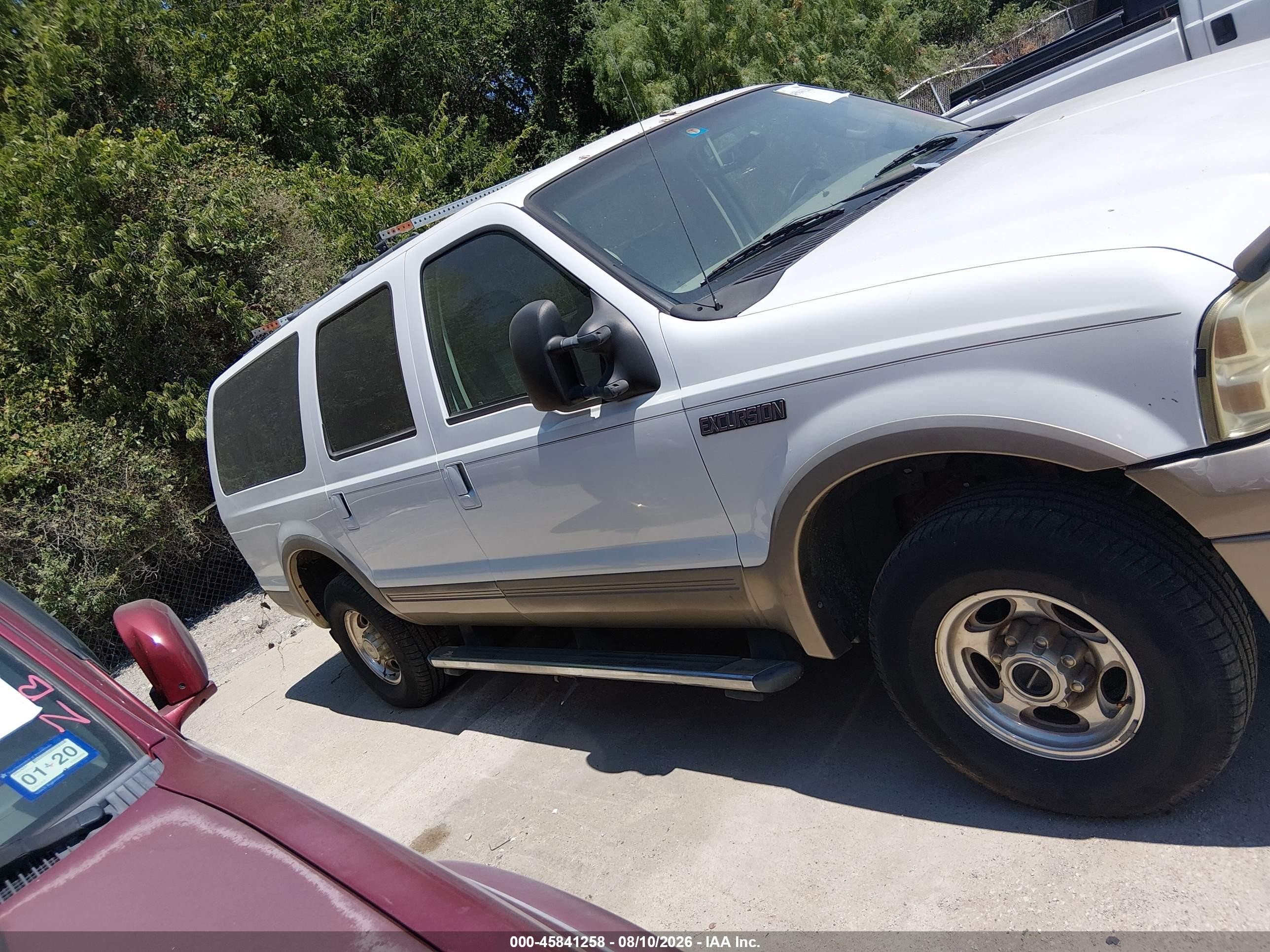 2005 Ford Excursion Eddie Bauer White vin: 1FMSU45P75ED25762