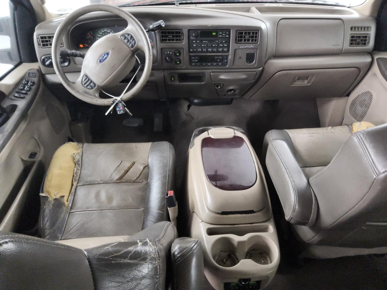2003 Ford Excursion Eddie Bauer Brown vin: 1FMSU45P93EC17687 Damage: Left Front Seat, Torn, > 12 Inches