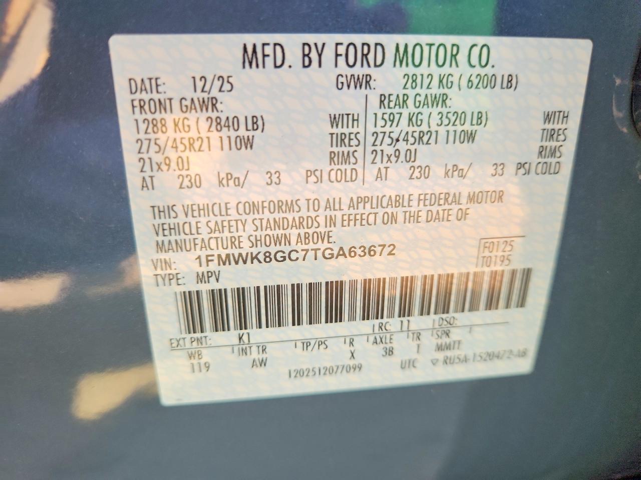 2026 Ford Explorer St Gray vin: 1FMWK8GC7TGA63672