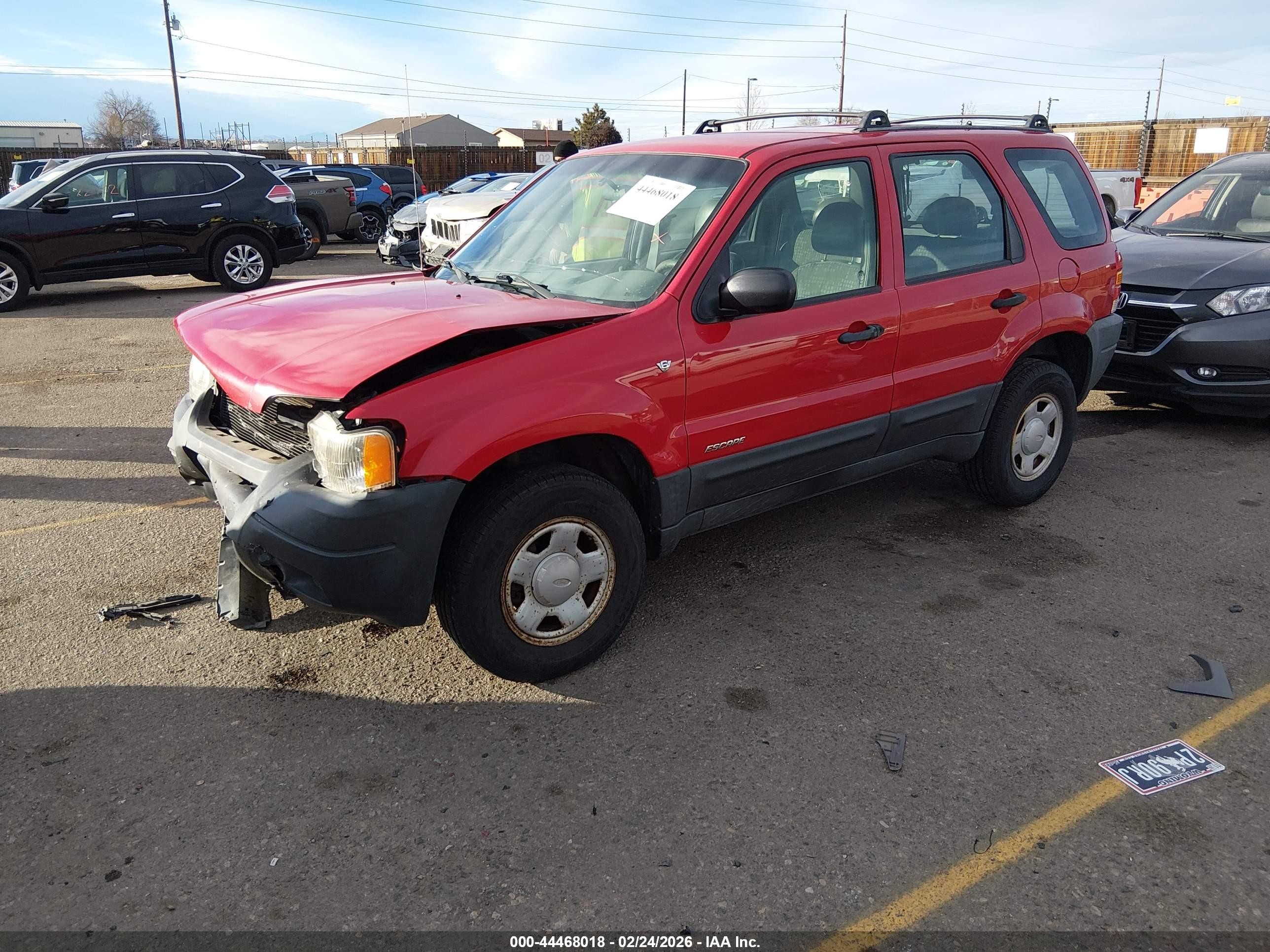 2002 Ford Escape Xls Red vin: 1FMYU02172KA40835