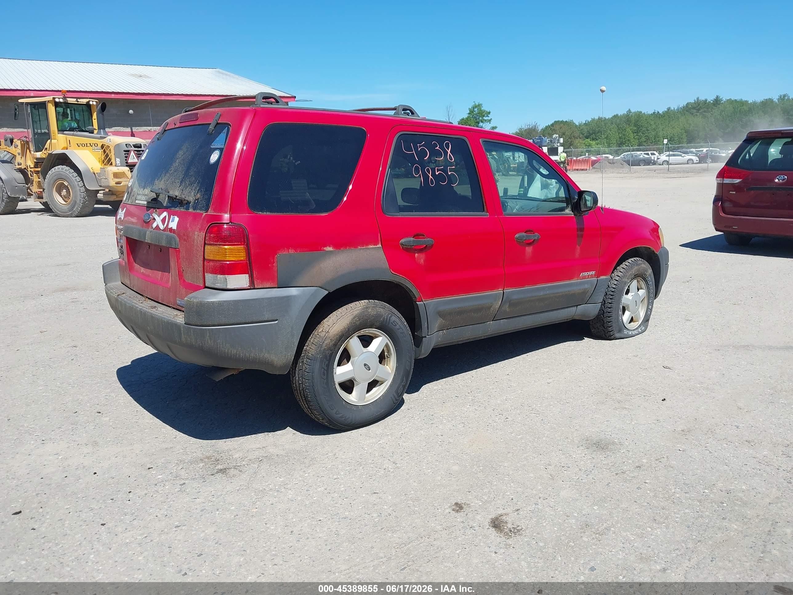 2002 Ford Escape Xls Red vin: 1FMYU02B32KB30282