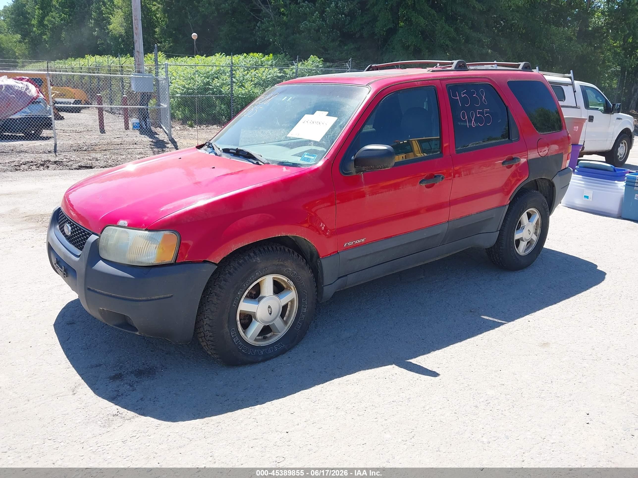 2002 Ford Escape Xls Red vin: 1FMYU02B32KB30282