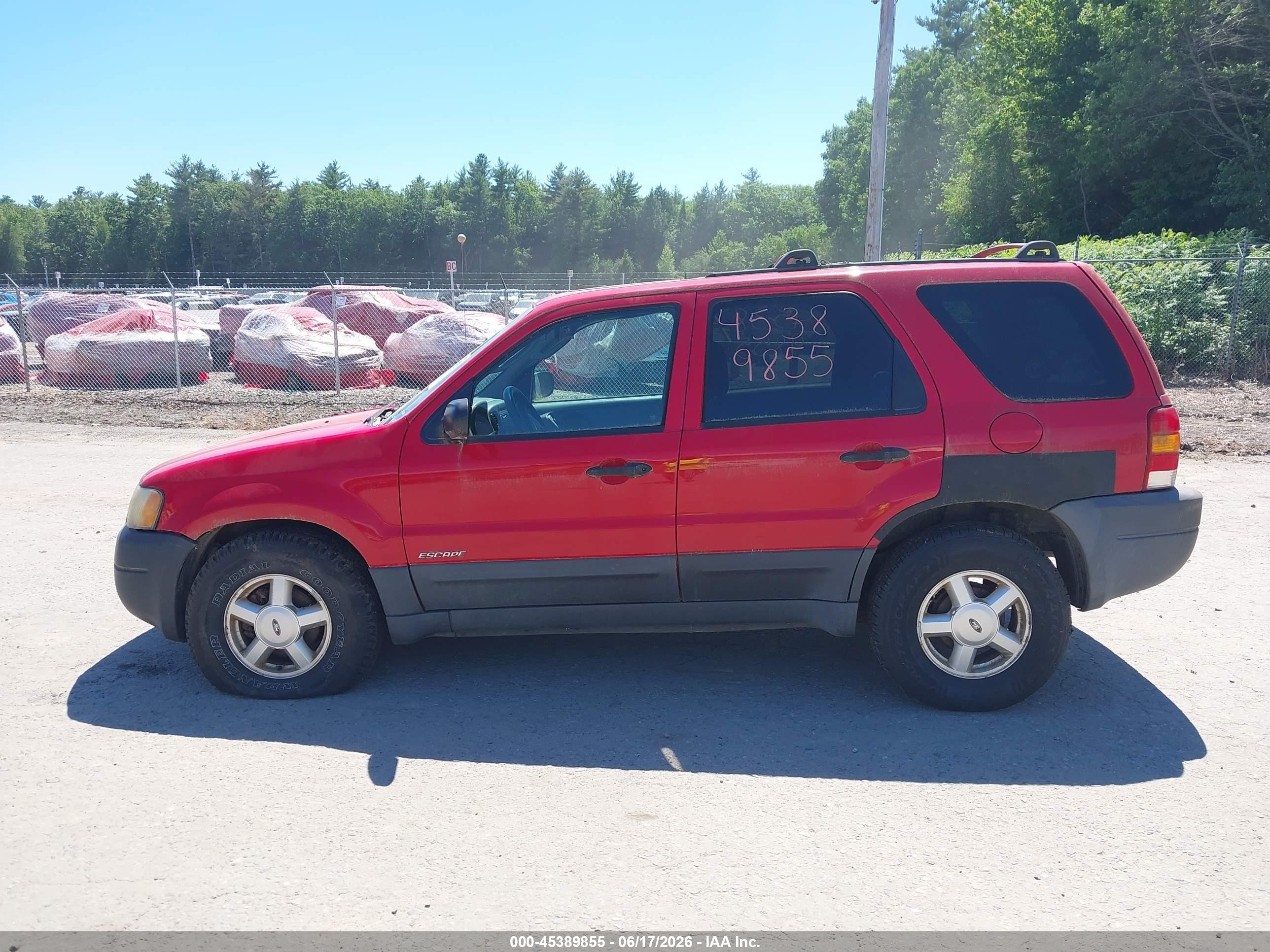 2002 Ford Escape Xls Red vin: 1FMYU02B32KB30282