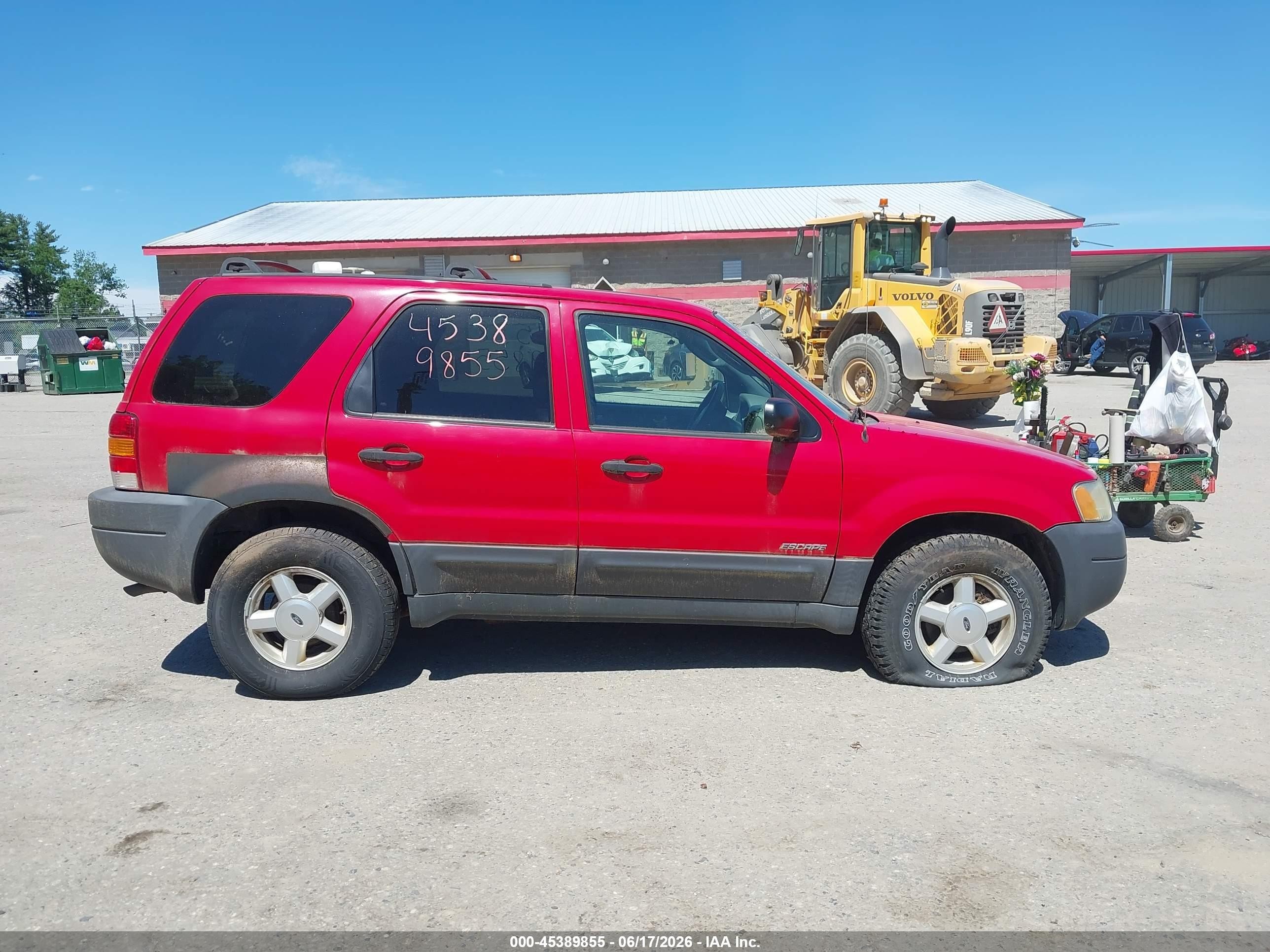 2002 Ford Escape Xls Red vin: 1FMYU02B32KB30282