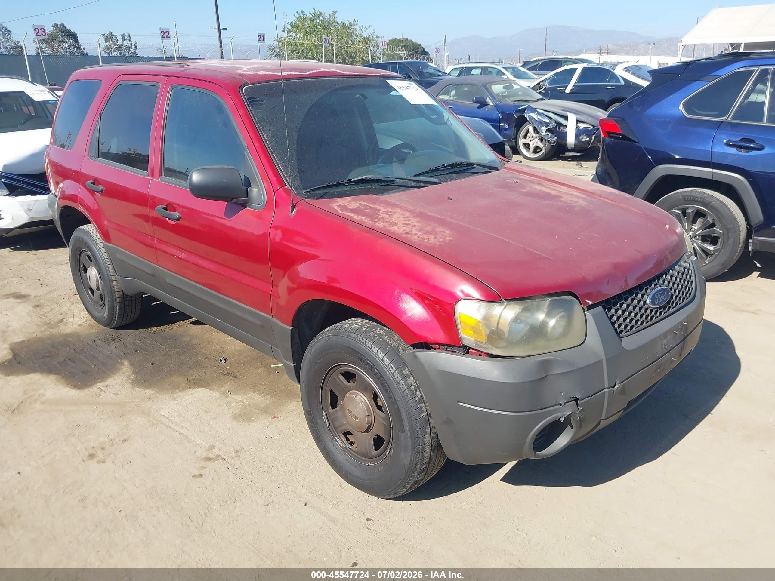 2005 Ford Escape Xls Burgundy vin: 1FMYU02Z35KB29277