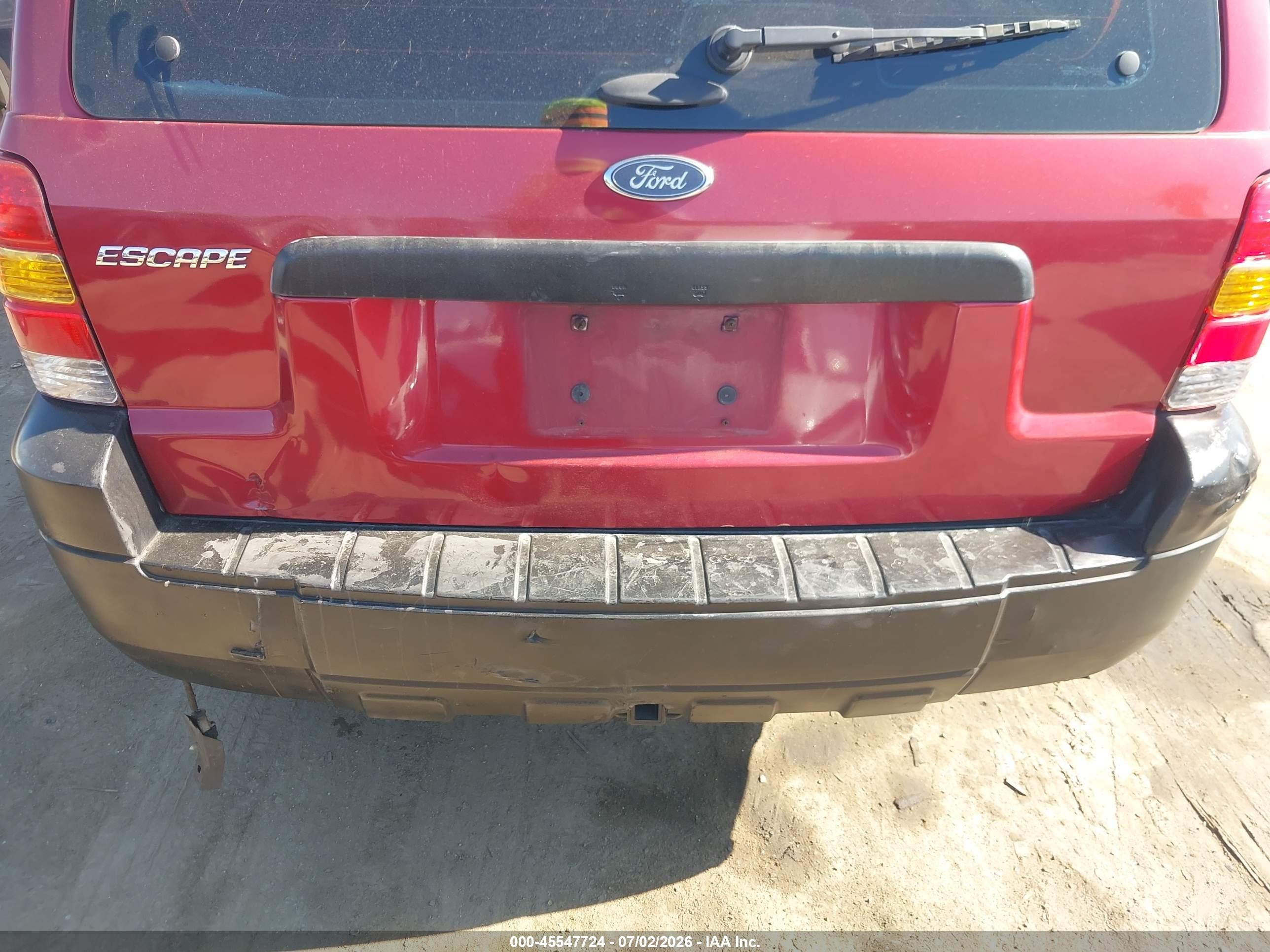 2005 Ford Escape Xls Burgundy vin: 1FMYU02Z35KB29277