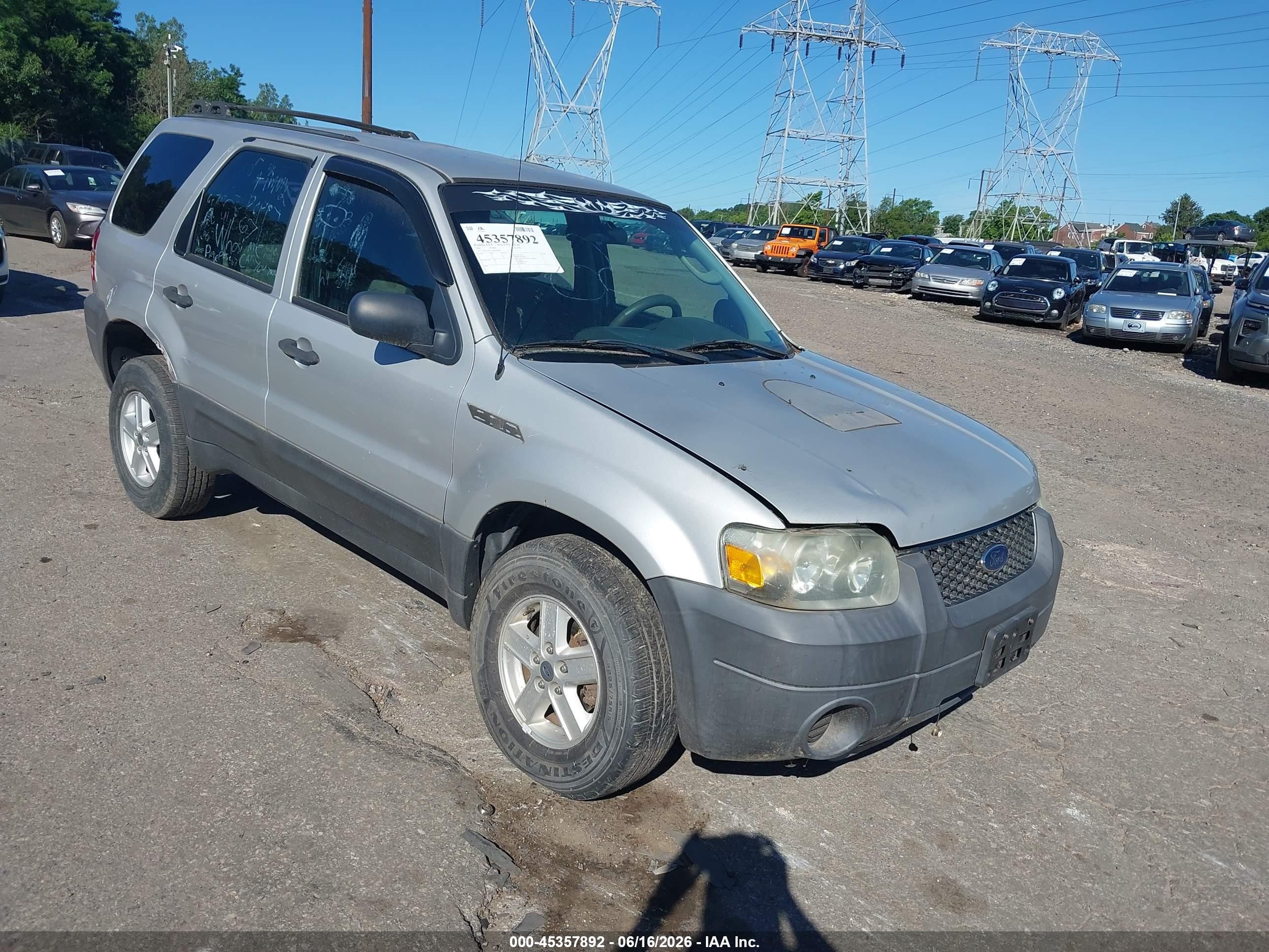 2007 Ford Escape Xls/xls Manual Silver vin: 1FMYU02Z47KB59004