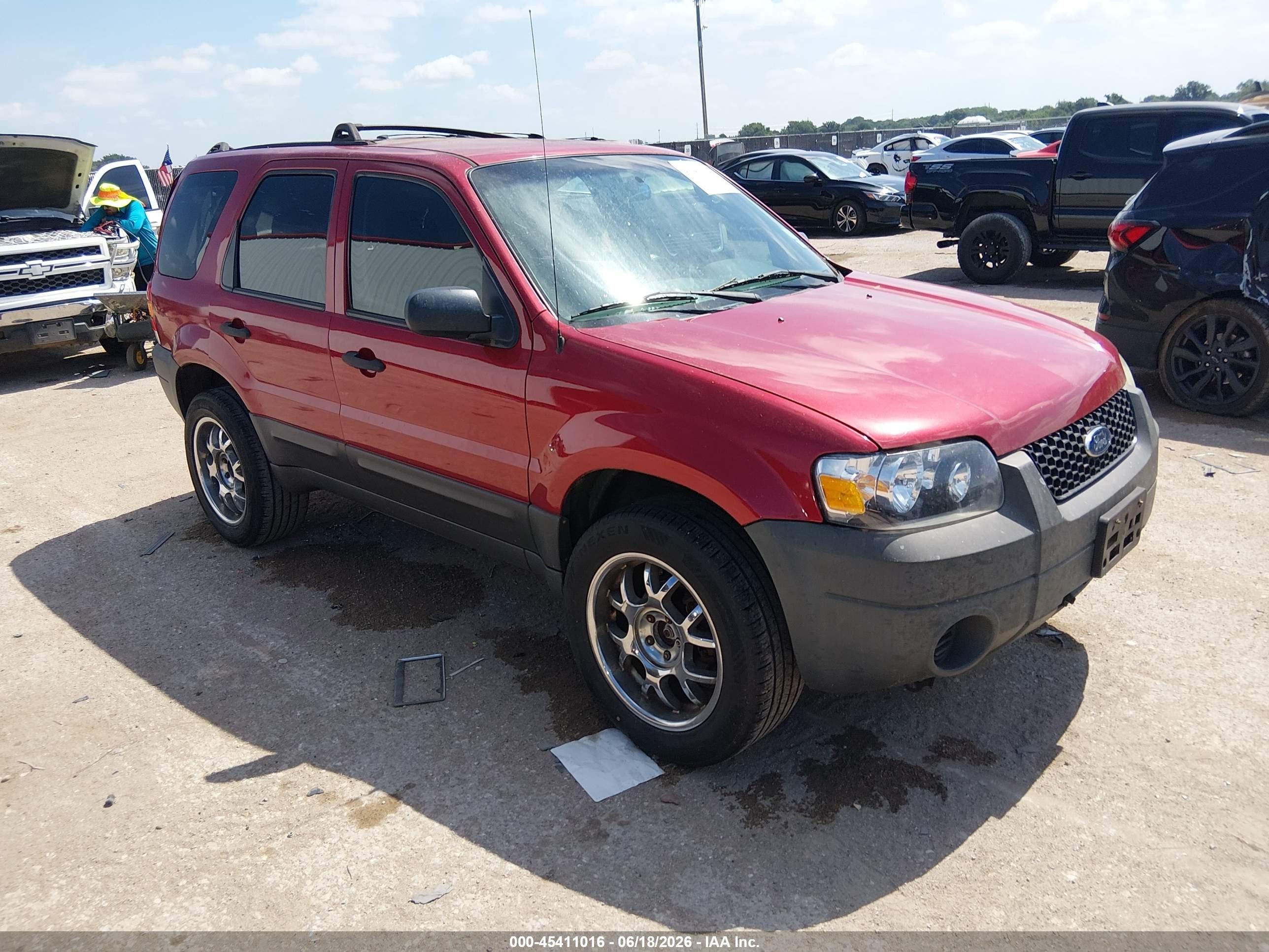 2007 Ford Escape Xls/xls Manual Red vin: 1FMYU02Z57KA02971