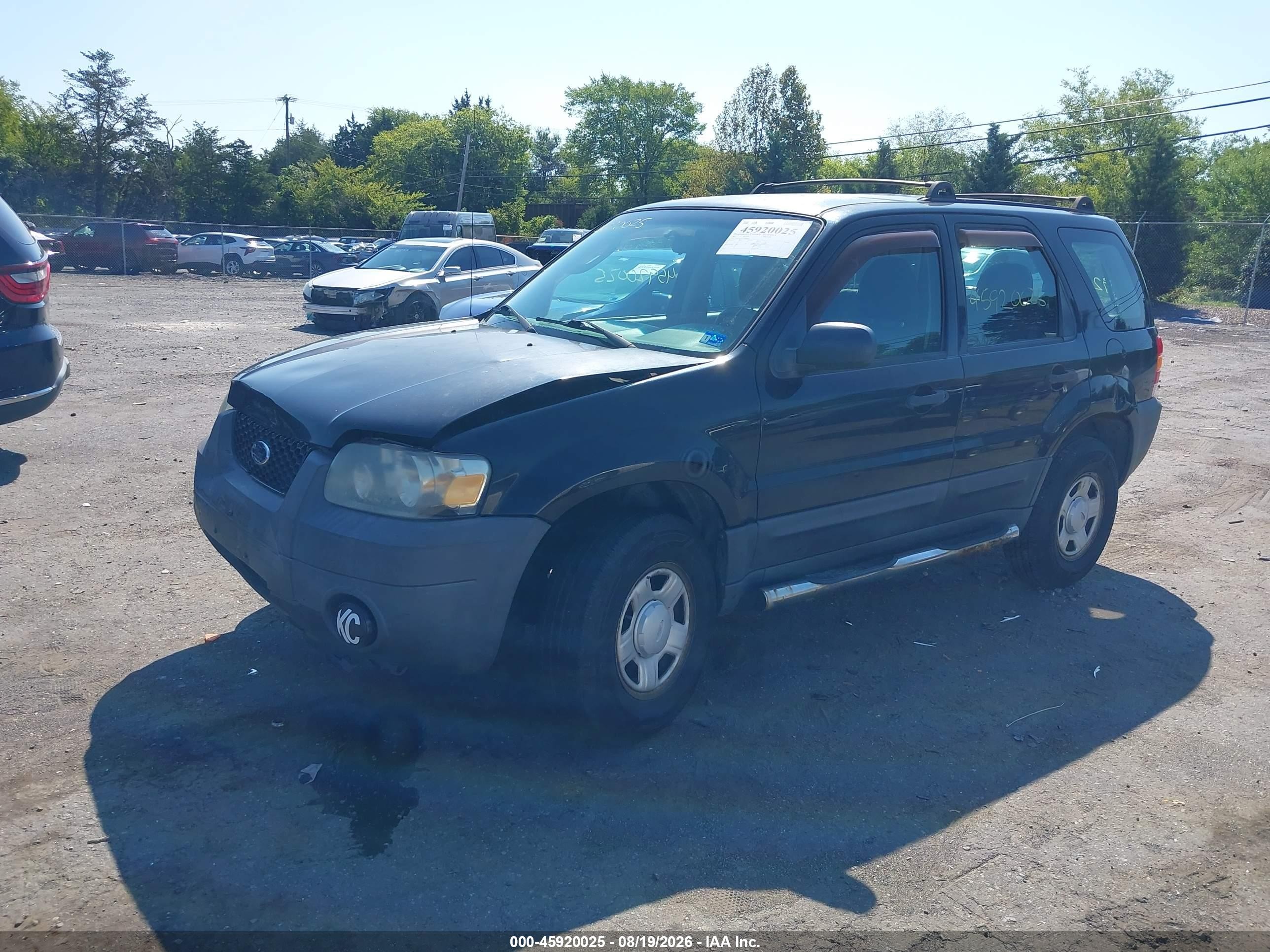 2007 Ford Escape Xls/xls Manual Black vin: 1FMYU02Z57KB06635