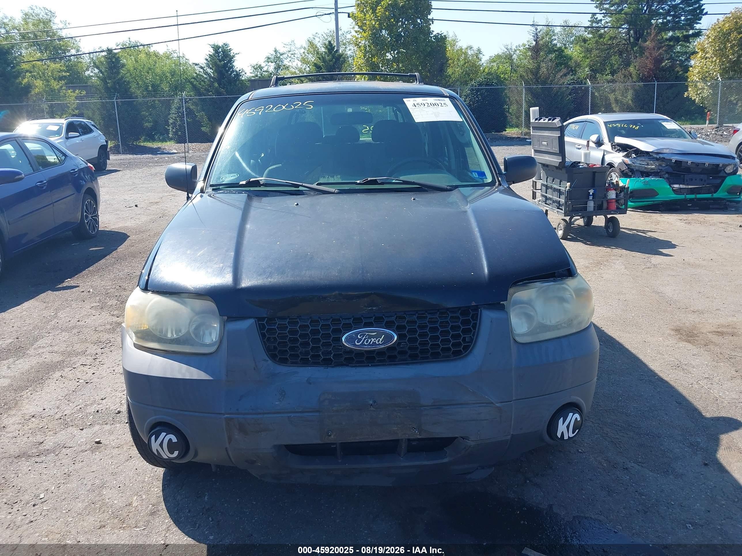 2007 Ford Escape Xls/xls Manual Black vin: 1FMYU02Z57KB06635