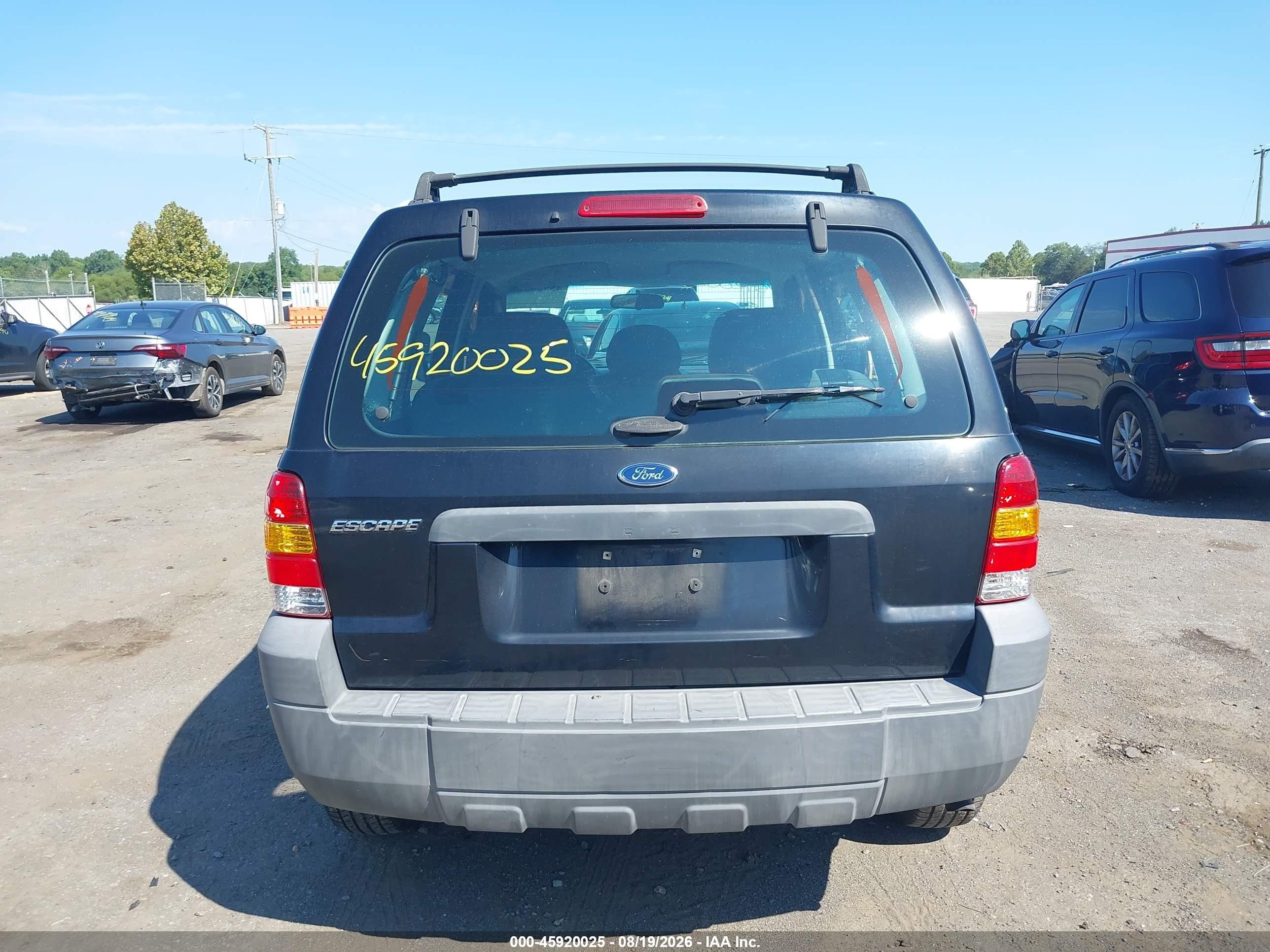 2007 Ford Escape Xls/xls Manual Black vin: 1FMYU02Z57KB06635