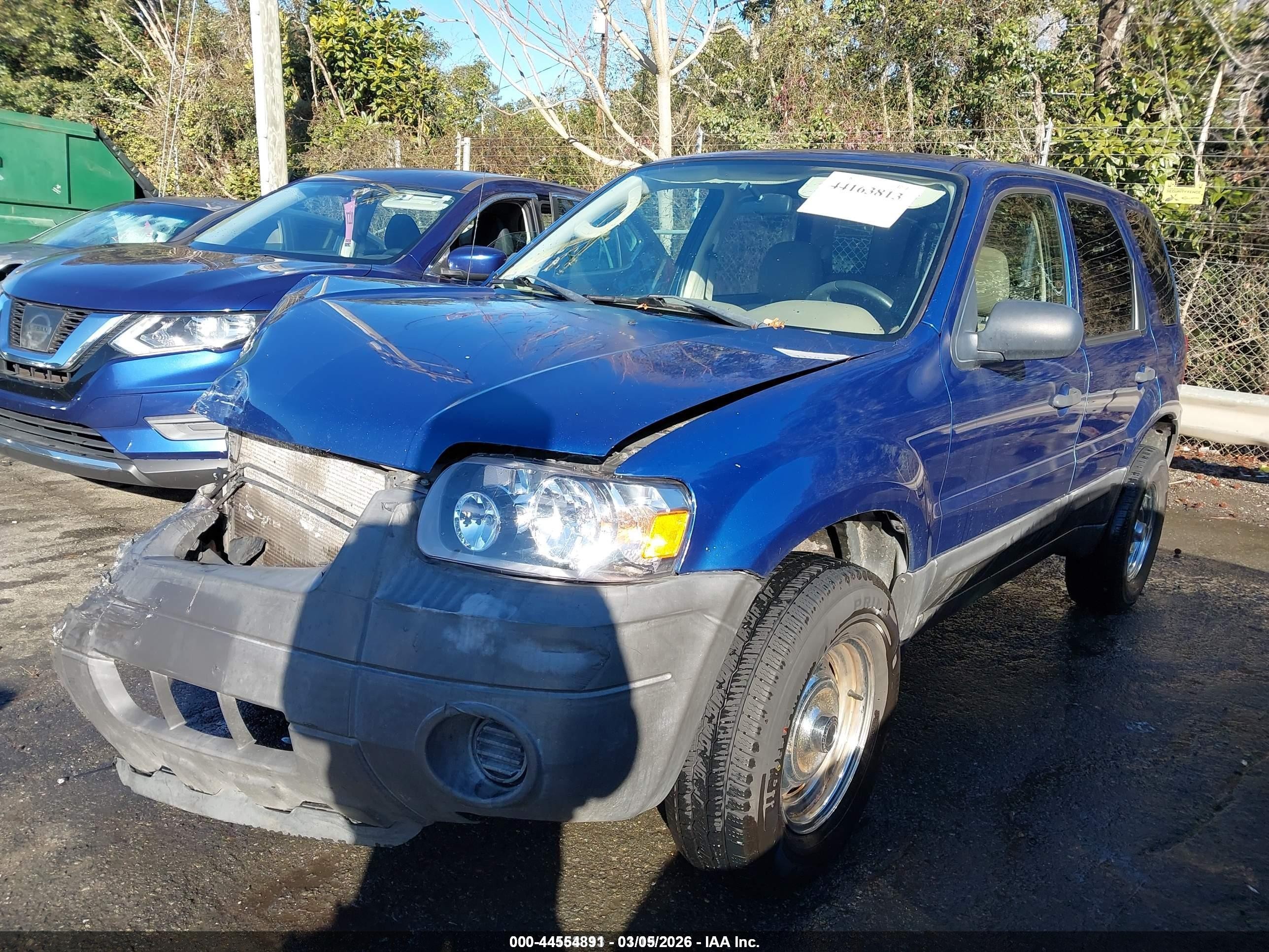 2007 Ford Escape Xls/xls Manual Blue vin: 1FMYU02Z57KB91220