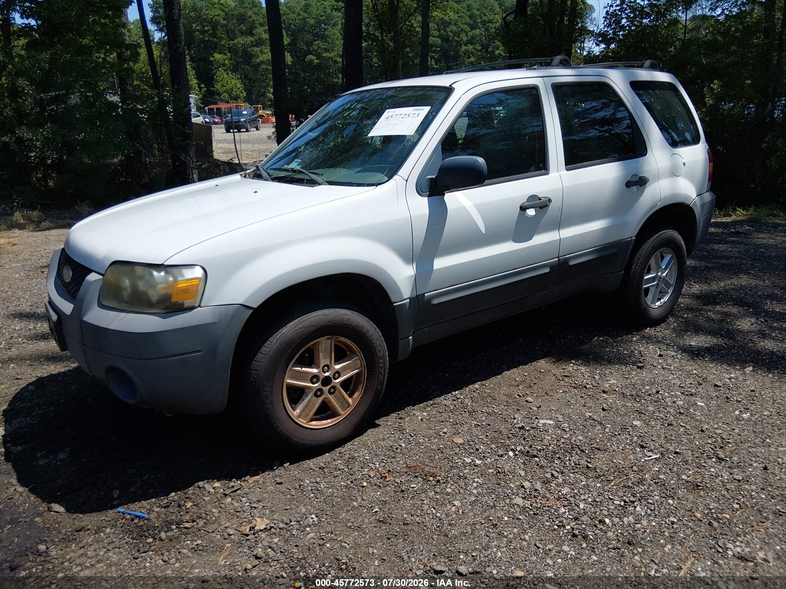 2007 Ford Escape Xls/xls Manual White vin: 1FMYU02Z67KB28675