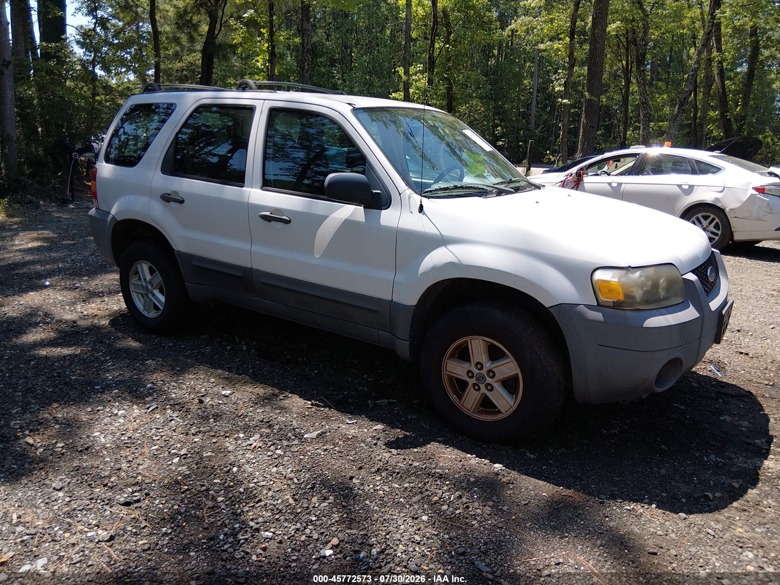 2007 Ford Escape Xls/xls Manual White vin: 1FMYU02Z67KB28675