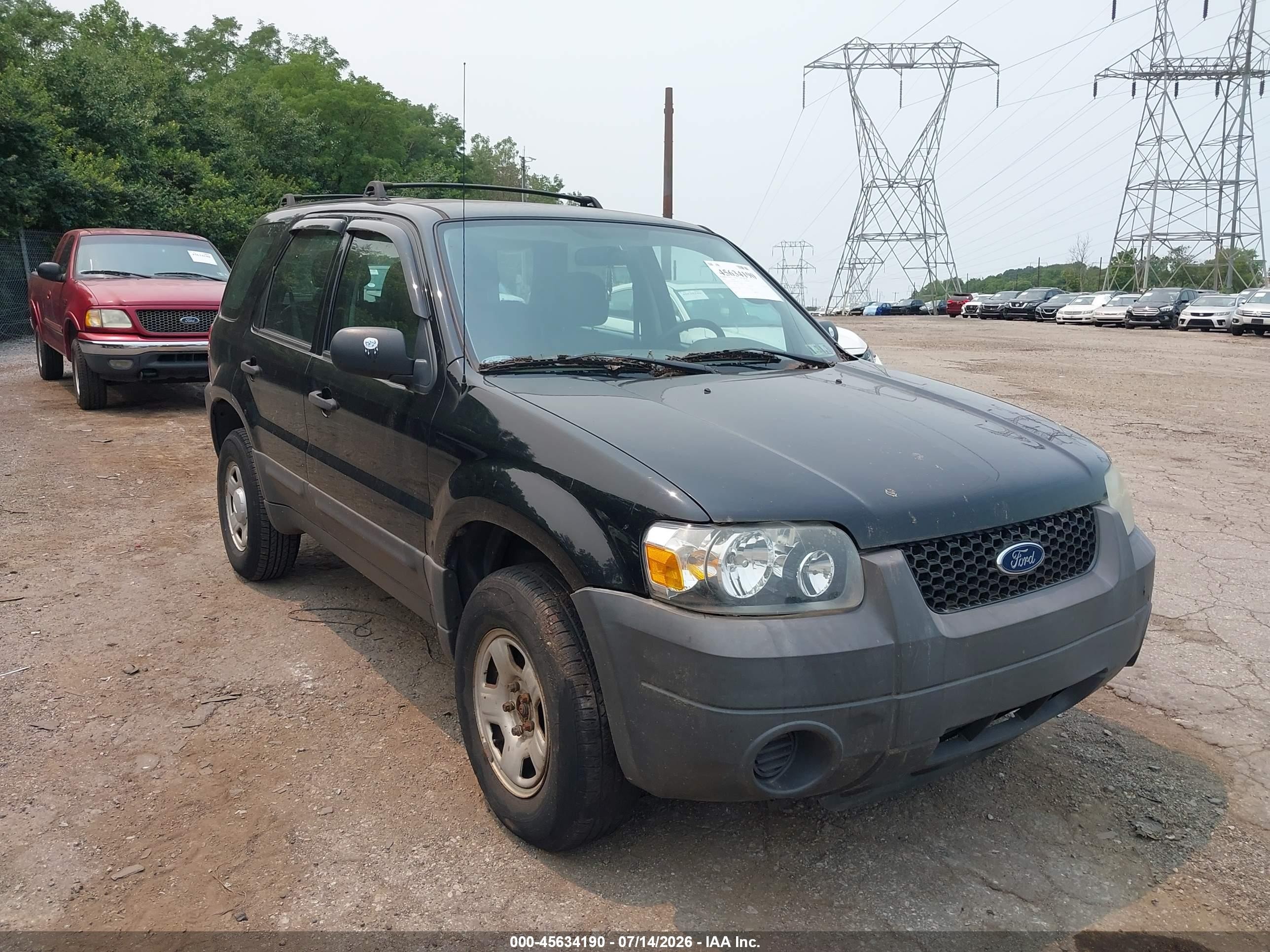 2007 Ford Escape Xls/xls Manual Black vin: 1FMYU02Z77KB99500