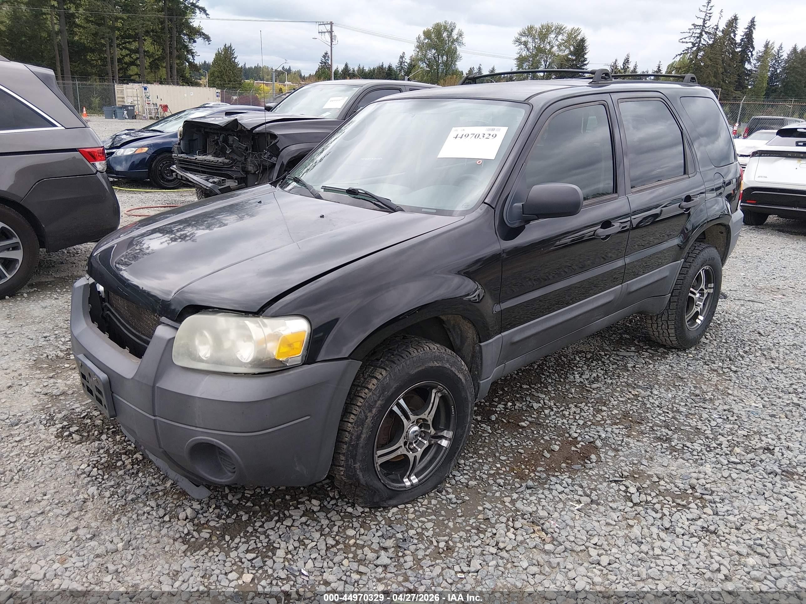 2007 Ford Escape Xls/xls Manual Black vin: 1FMYU02Z87KB34820
