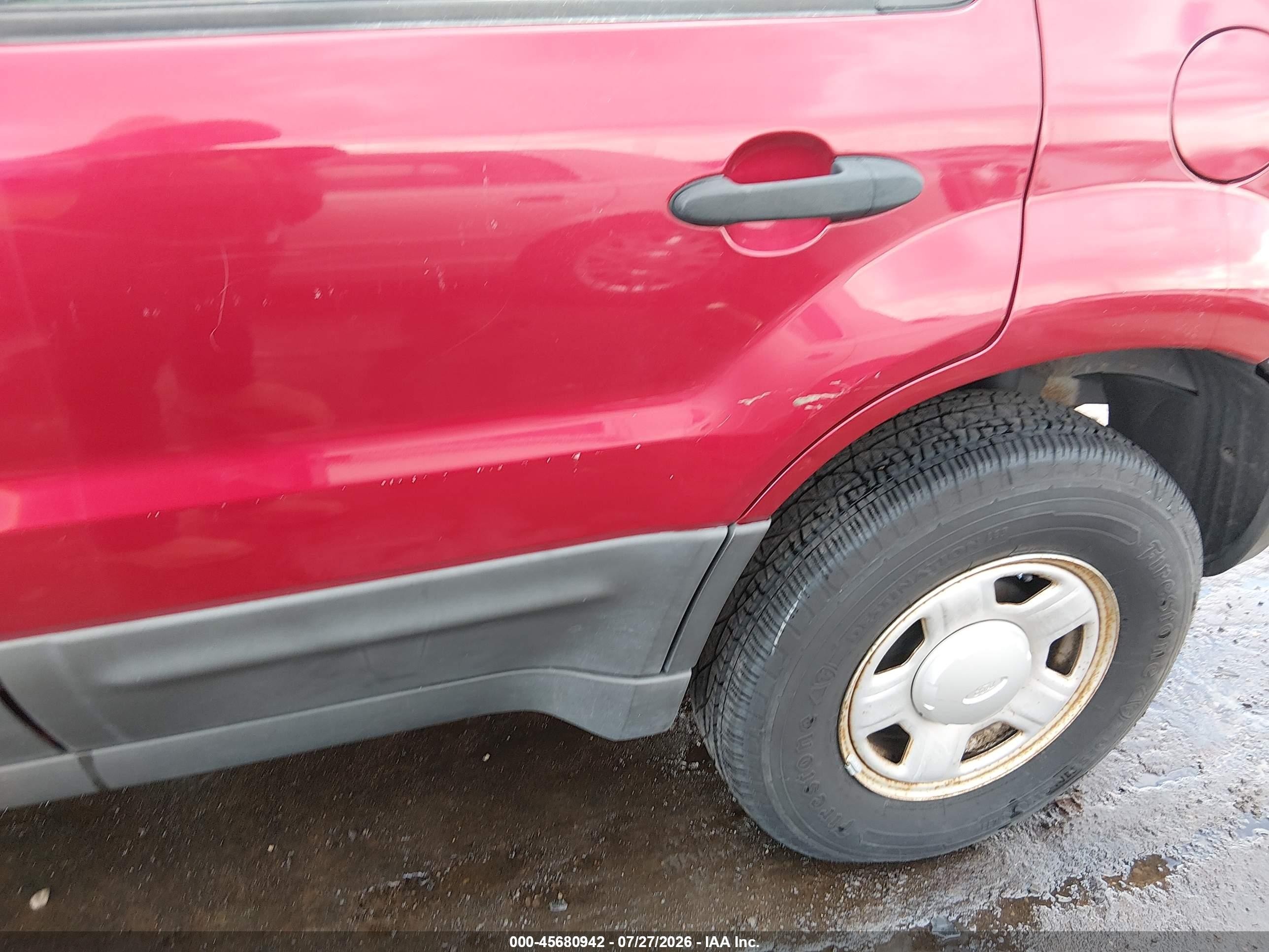 2005 Ford Escape Xls Red vin: 1FMYU02ZX5KE49020