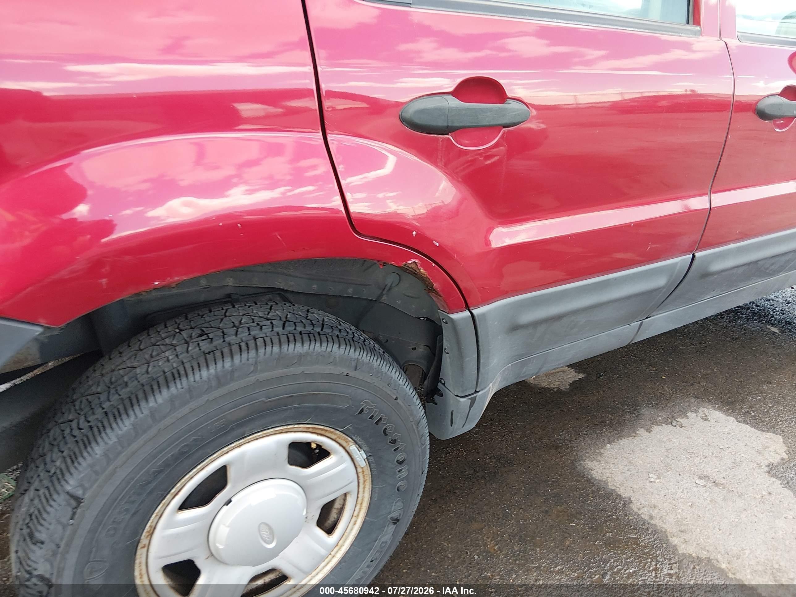 2005 Ford Escape Xls Red vin: 1FMYU02ZX5KE49020