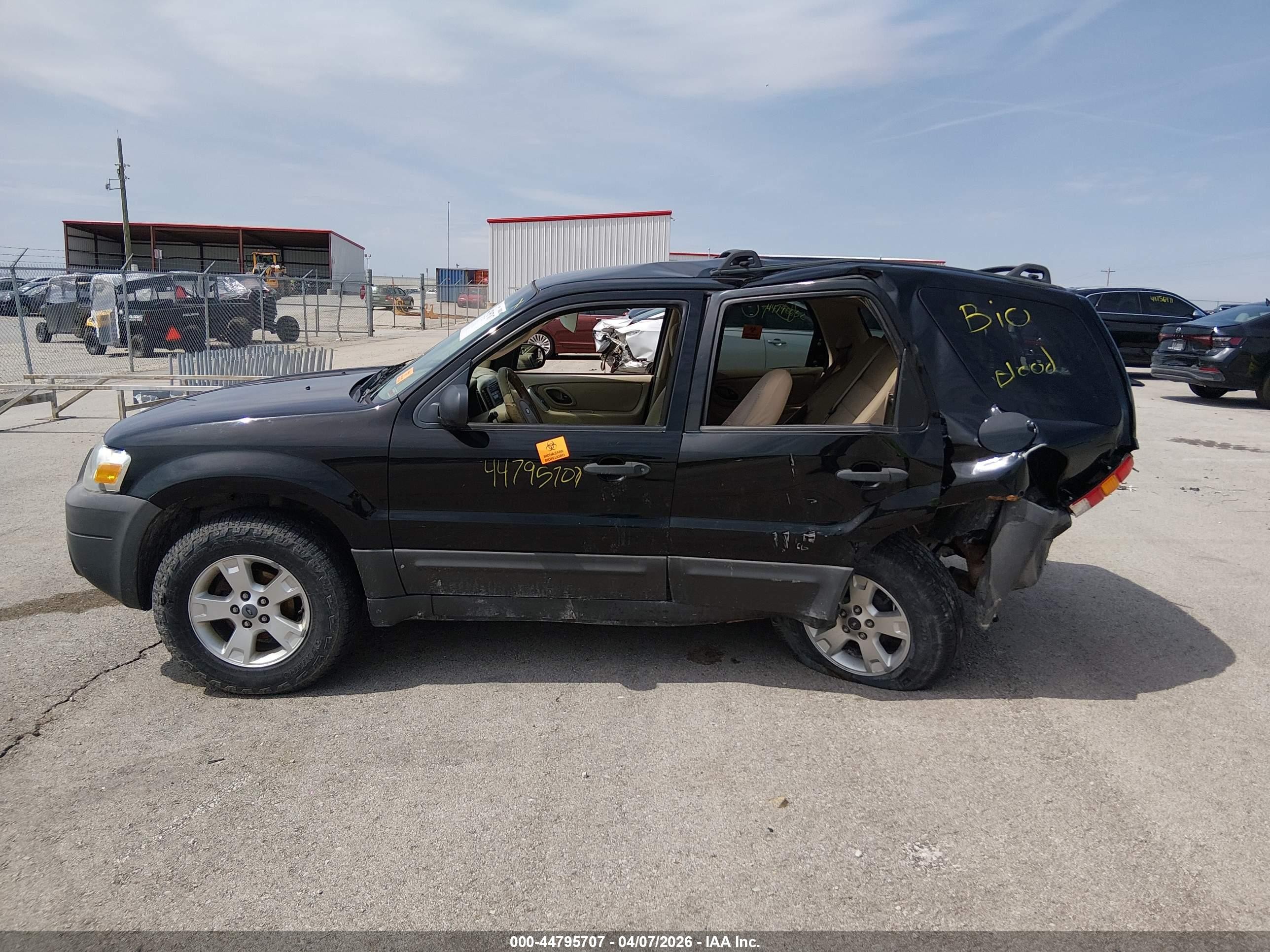 2007 Ford Escape Xlt/xlt Sport Black vin: 1FMYU03107KB17079