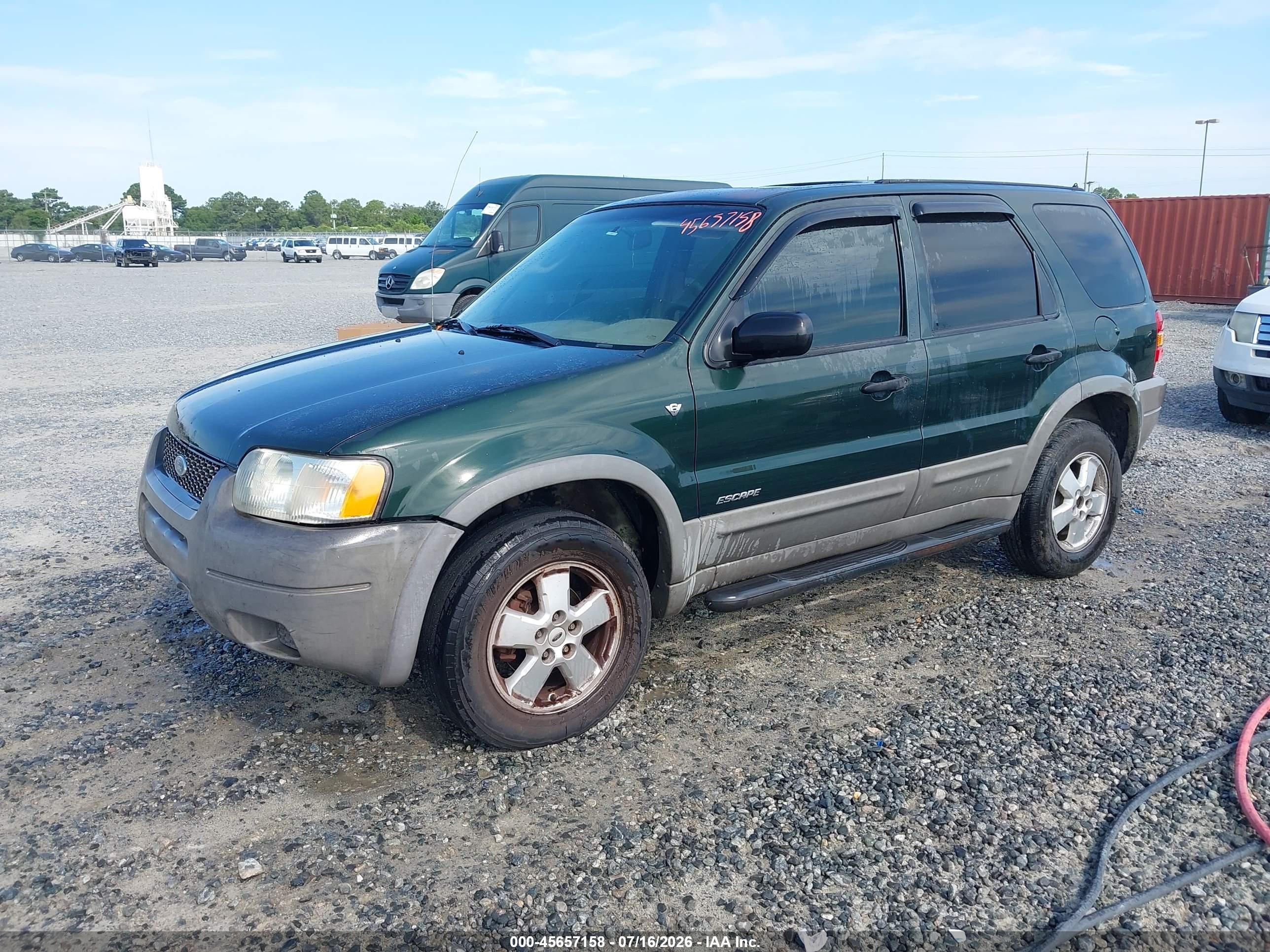 2001 Ford Escape Xlt Green vin: 1FMYU03111KB62703
