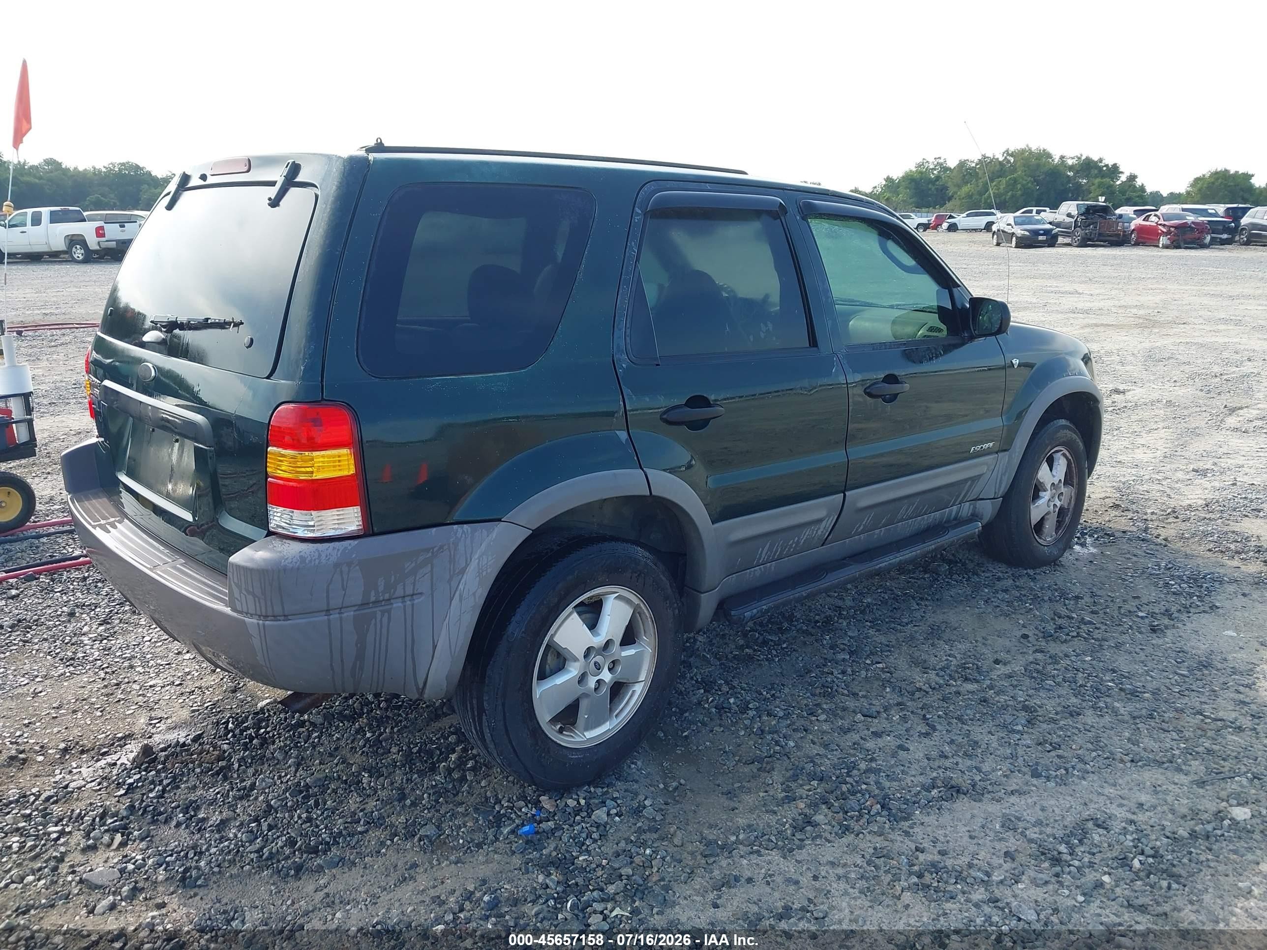 2001 Ford Escape Xlt Green vin: 1FMYU03111KB62703