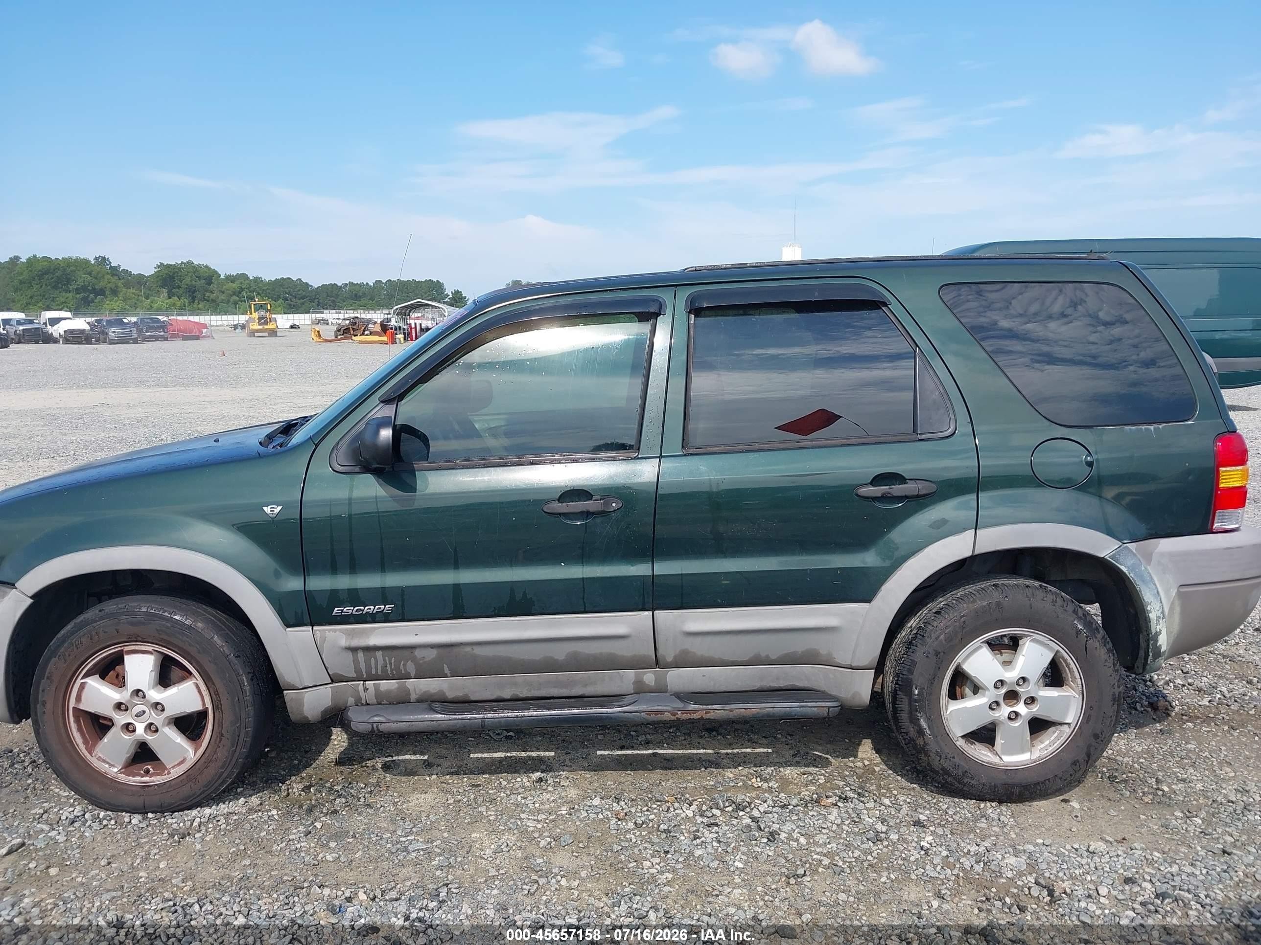 2001 Ford Escape Xlt Green vin: 1FMYU03111KB62703