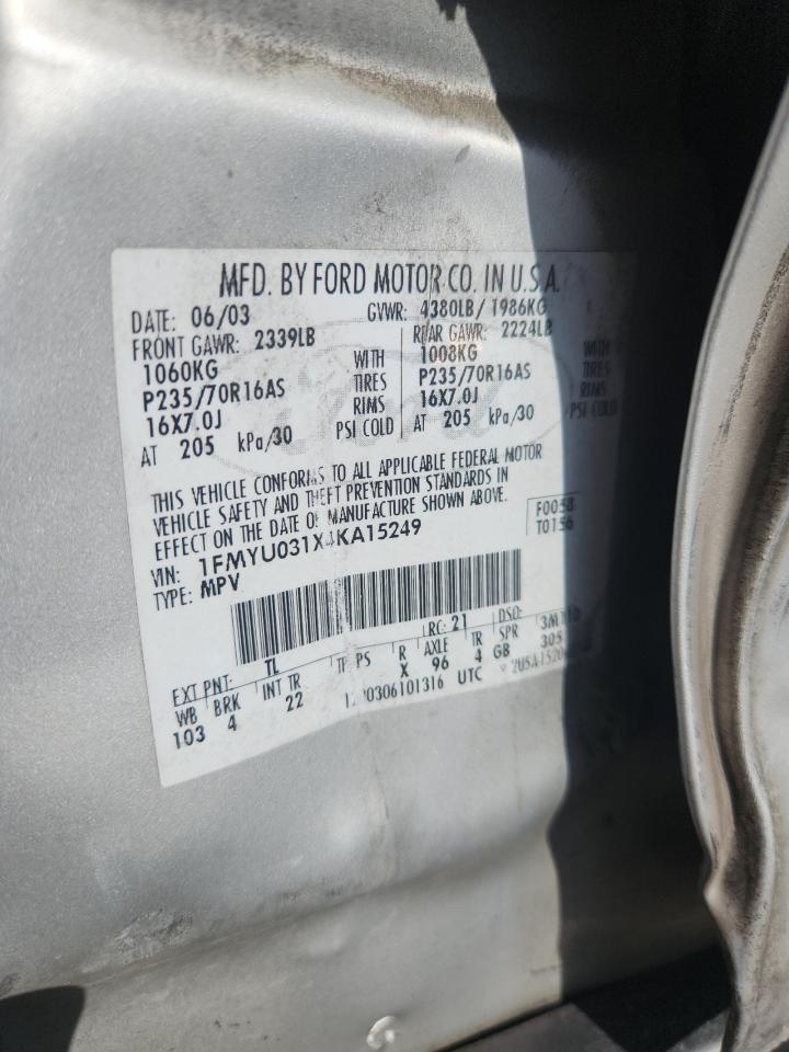 2004 Ford Escape Gray vin: 1FMYU031X4KA15249