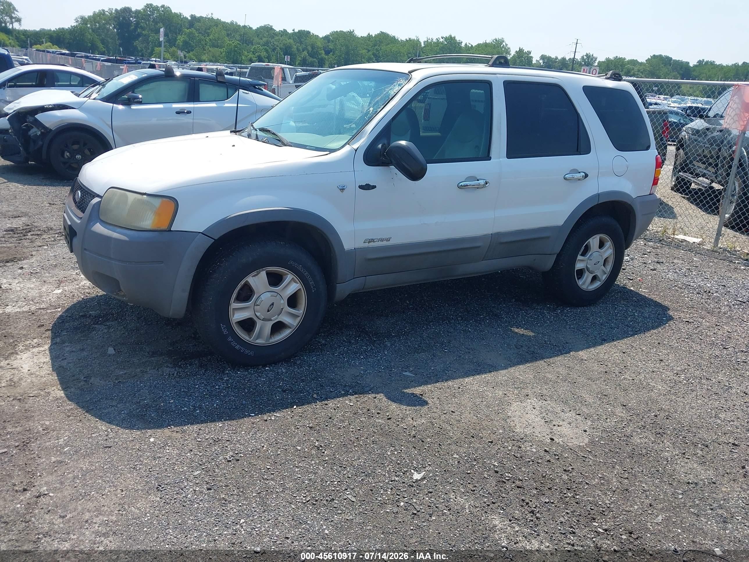 2001 Ford Escape Xlt White vin: 1FMYU04111KE85289