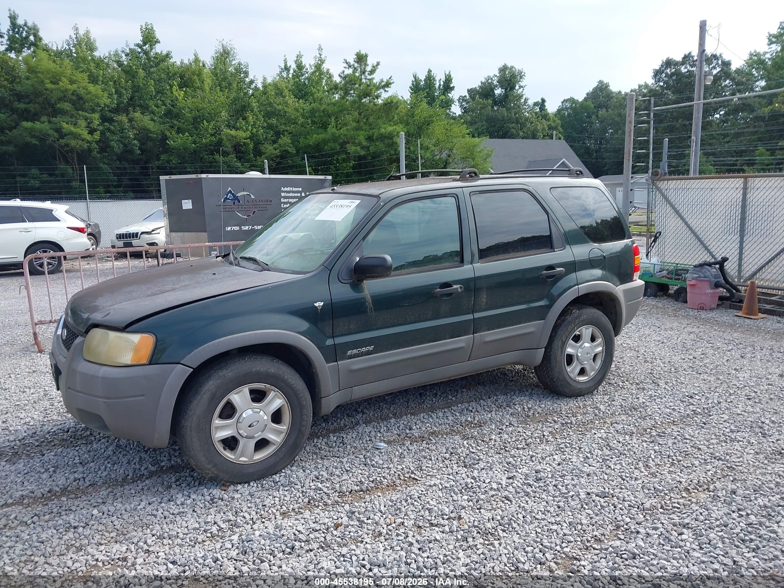 2001 Ford Escape Xlt Green vin: 1FMYU04191KA79387