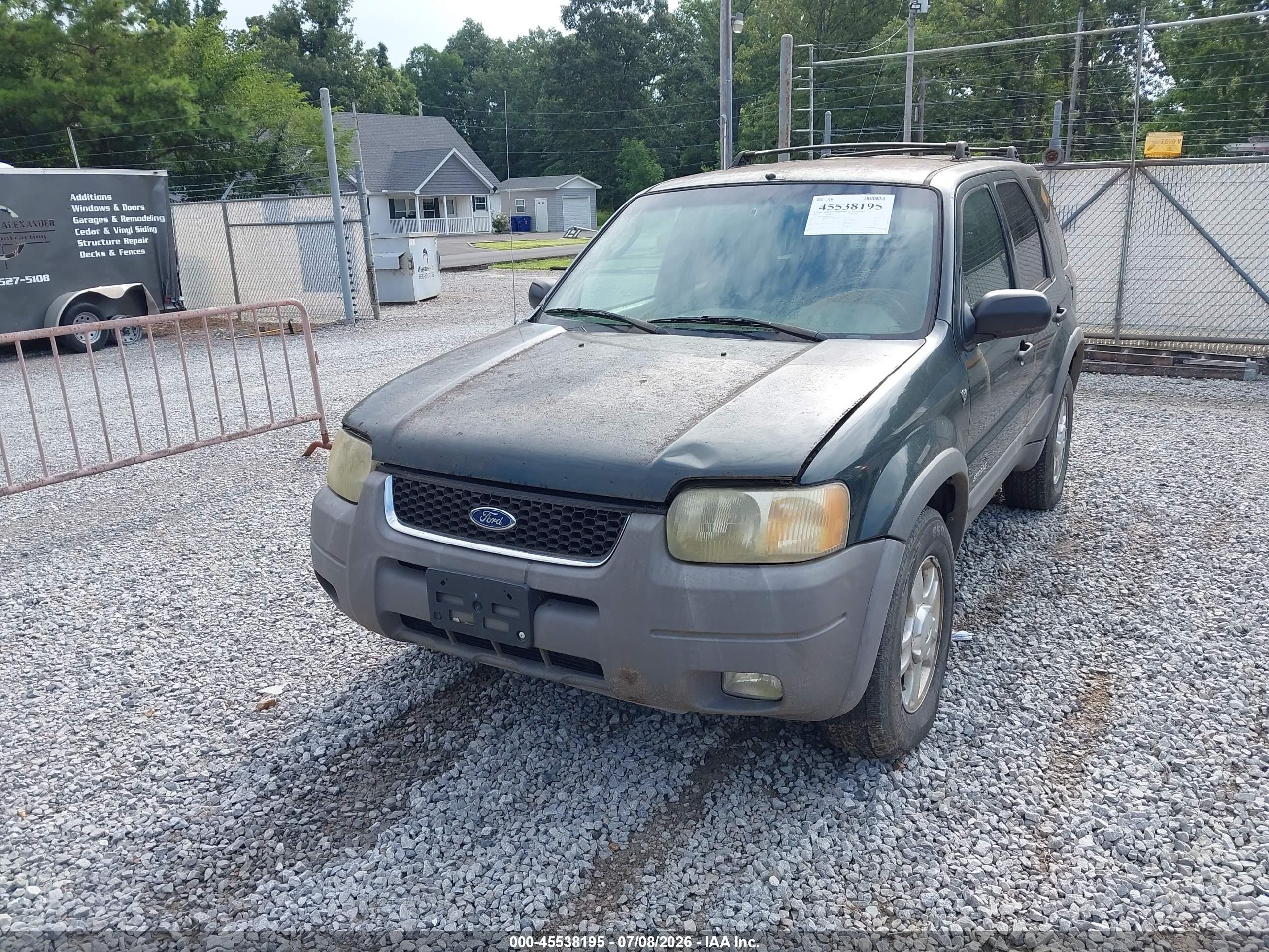 2001 Ford Escape Xlt Green vin: 1FMYU04191KA79387
