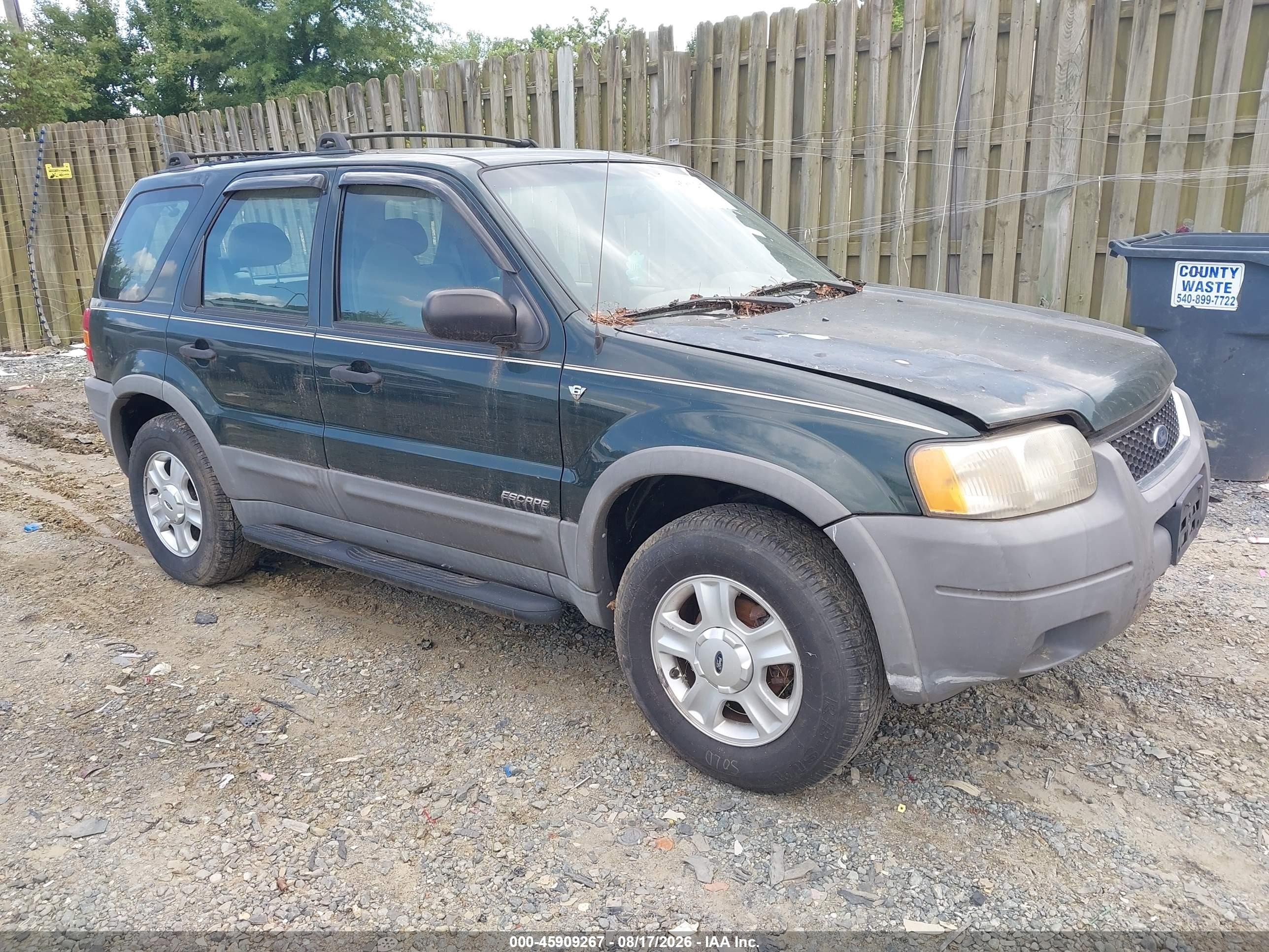 2001 Ford Escape Xlt Green vin: 1FMYU041X1KF53914