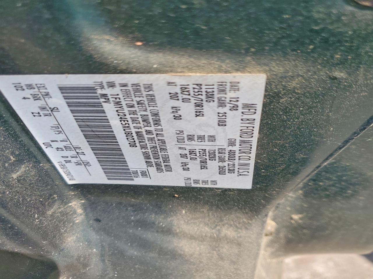 1999 Ford Explorer Green vin: 1FMYU24E5XUB02708