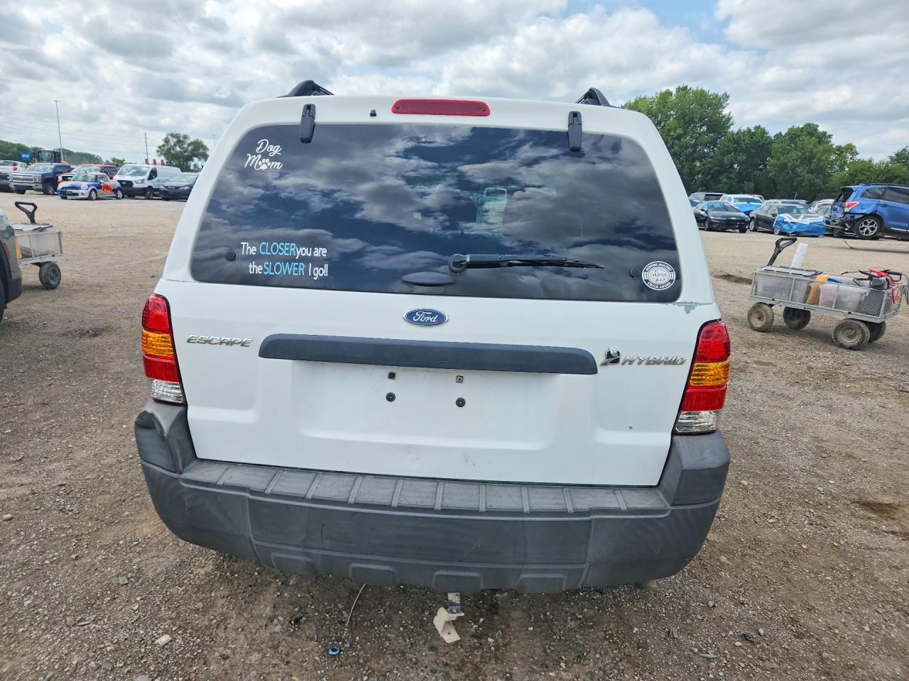 2007 Ford Escape Hev White vin: 1FMYU59H57KA49654