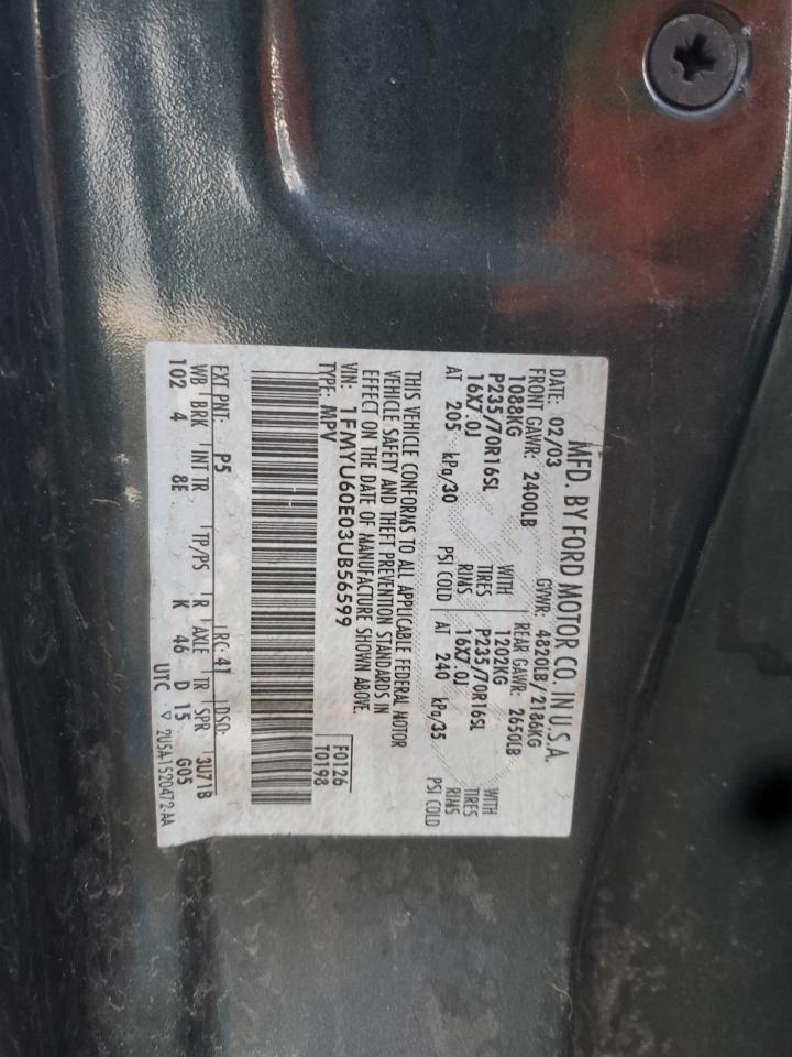 2003 Ford Explorer Sport Charcoal vin: 1FMYU60E03UB56599