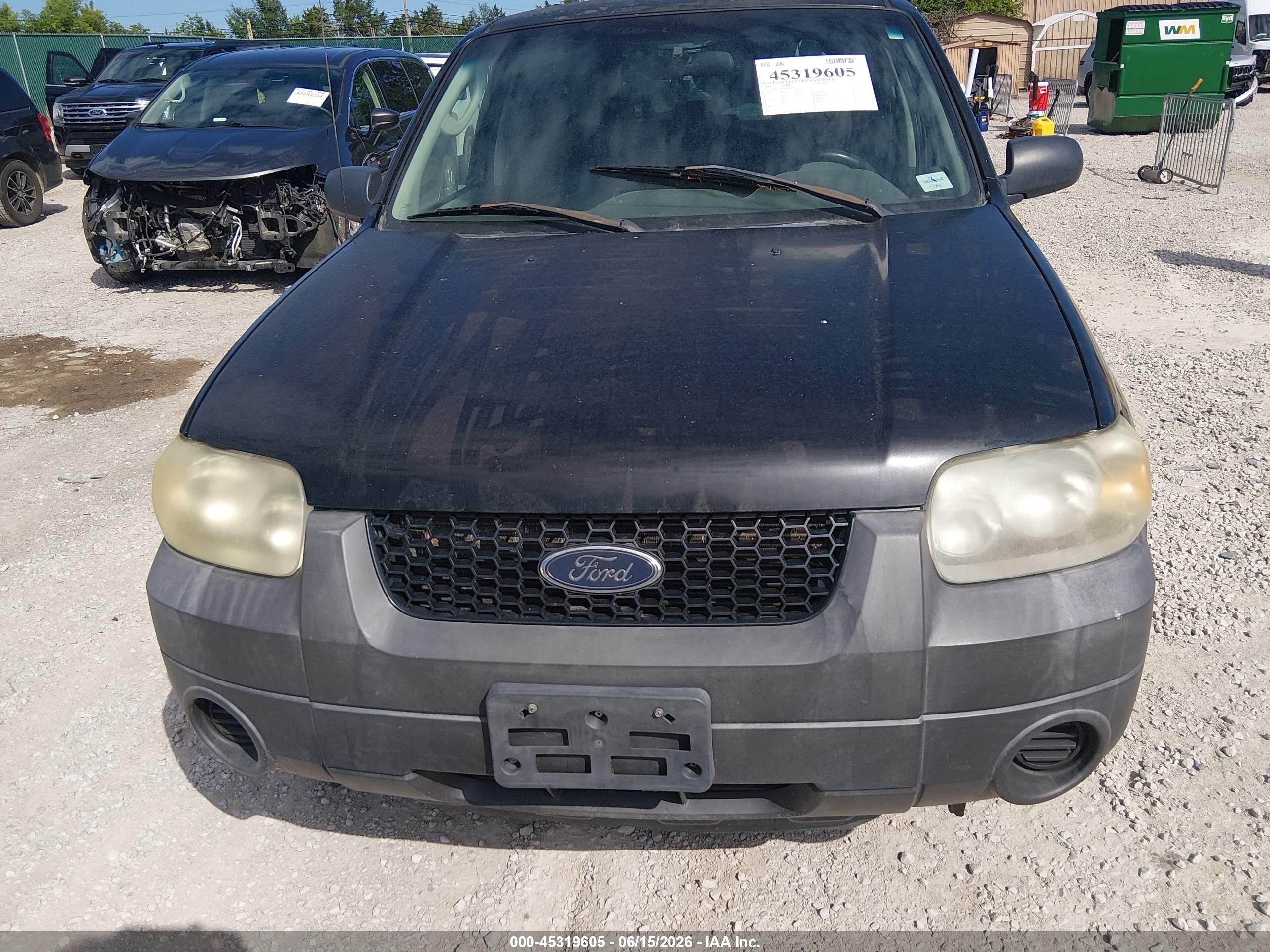 2006 Ford Escape Xls/xls Manual Black vin: 1FMYU92Z66KC02180