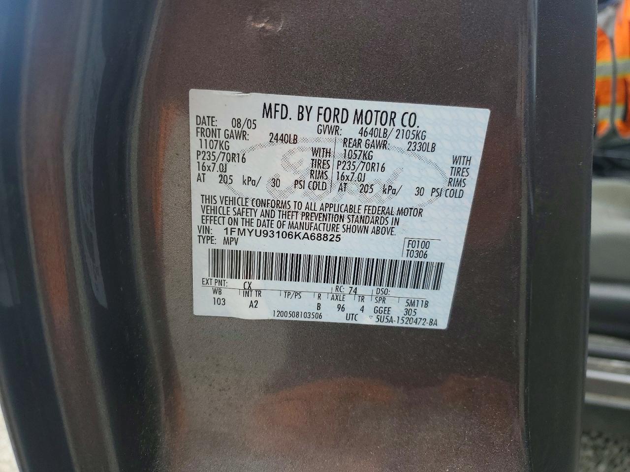 2006 Ford Escape Xlt Gray vin: 1FMYU93106KA68825