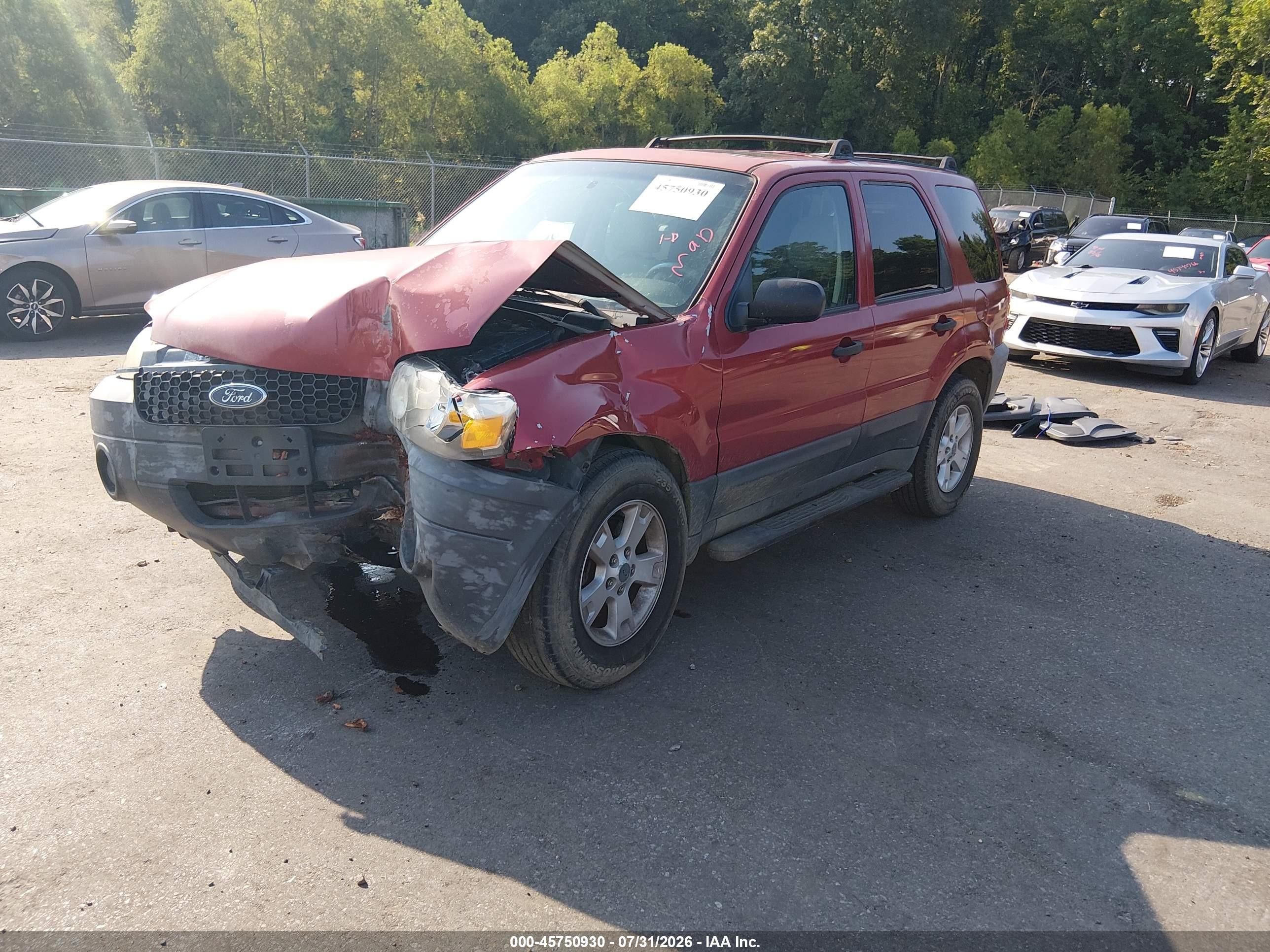 2005 Ford Escape Xlt Red vin: 1FMYU93155DA07571