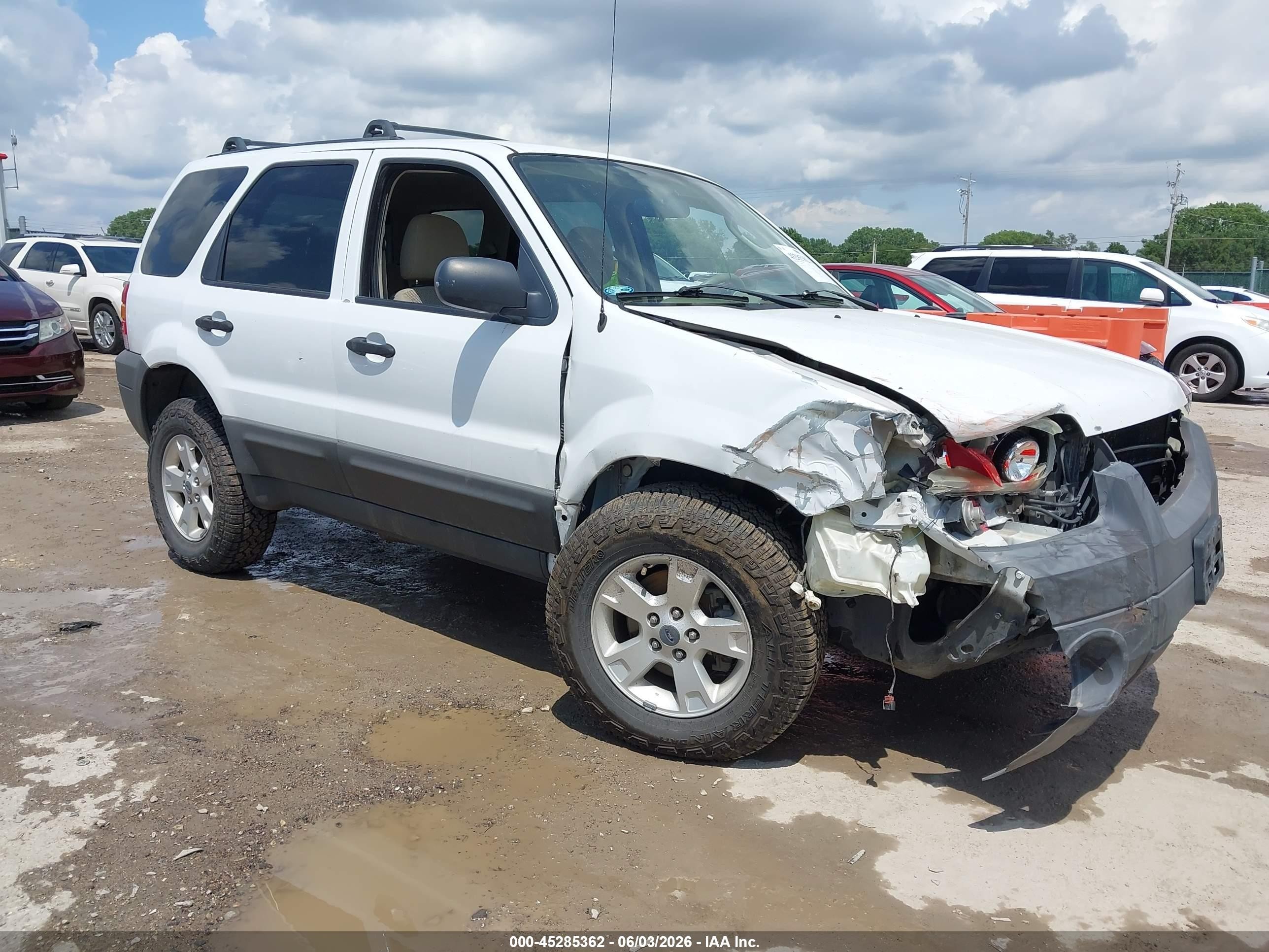2005 Ford Escape Xlt White vin: 1FMYU93155DA22619