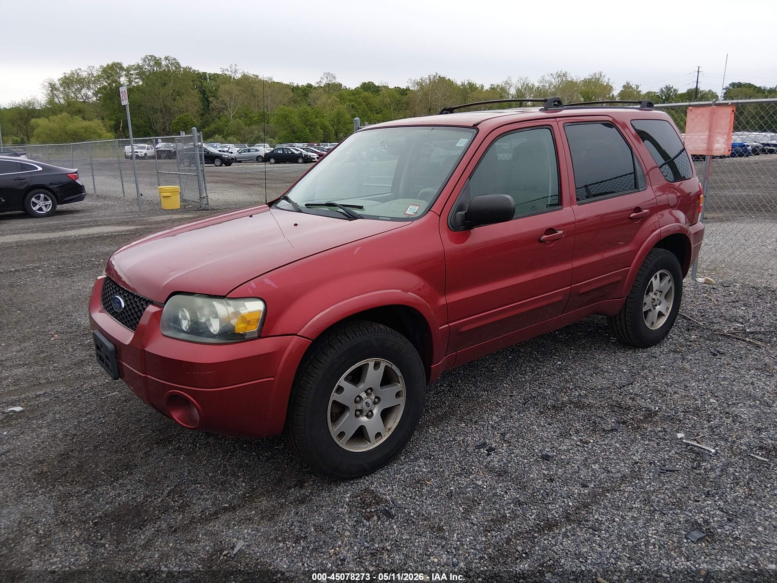 2005 Ford Escape Limited Красный vin: 1FMYU94105KA55974