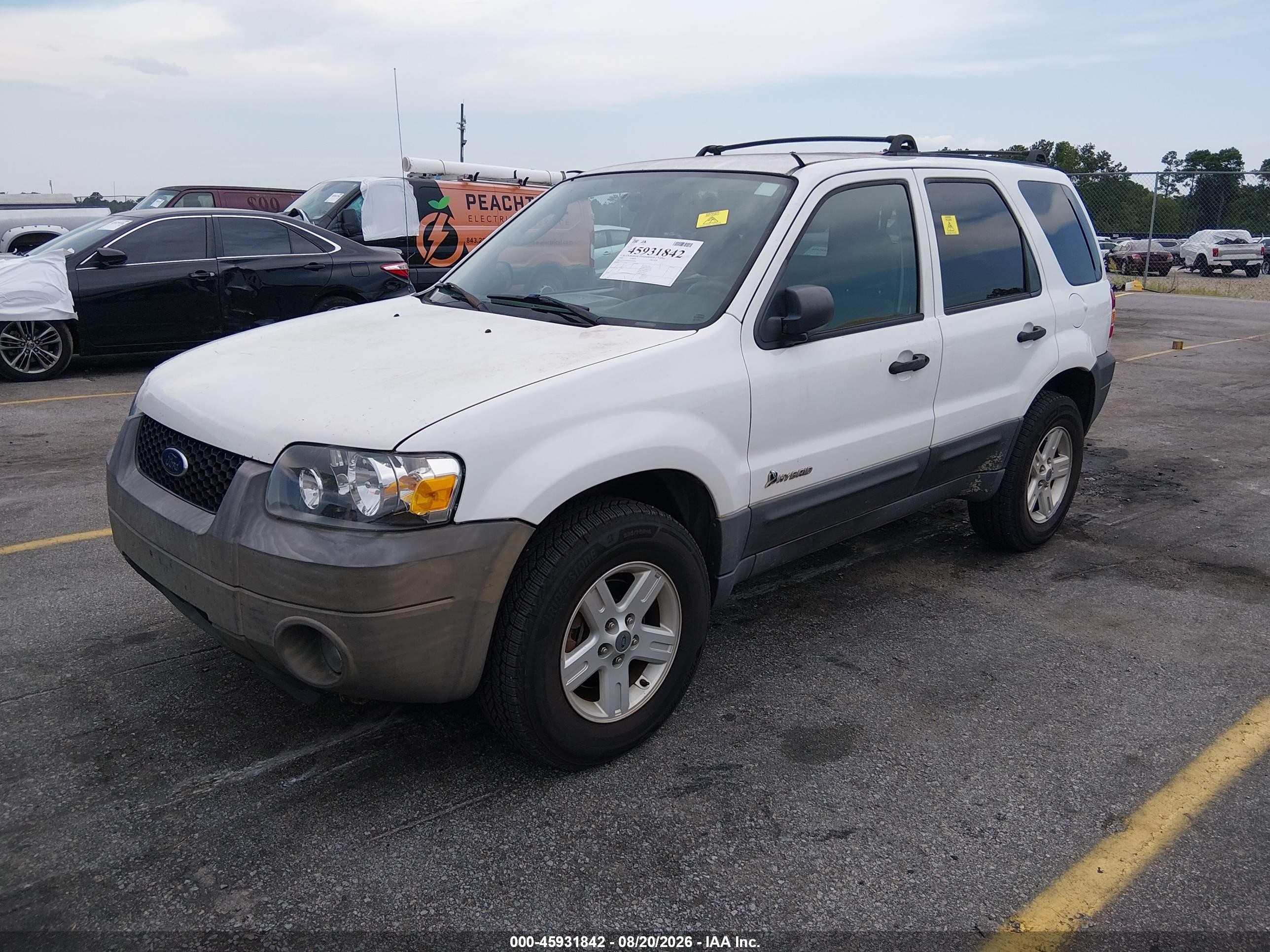 2005 Ford Escape Hybrid White vin: 1FMYU96H45KD90780
