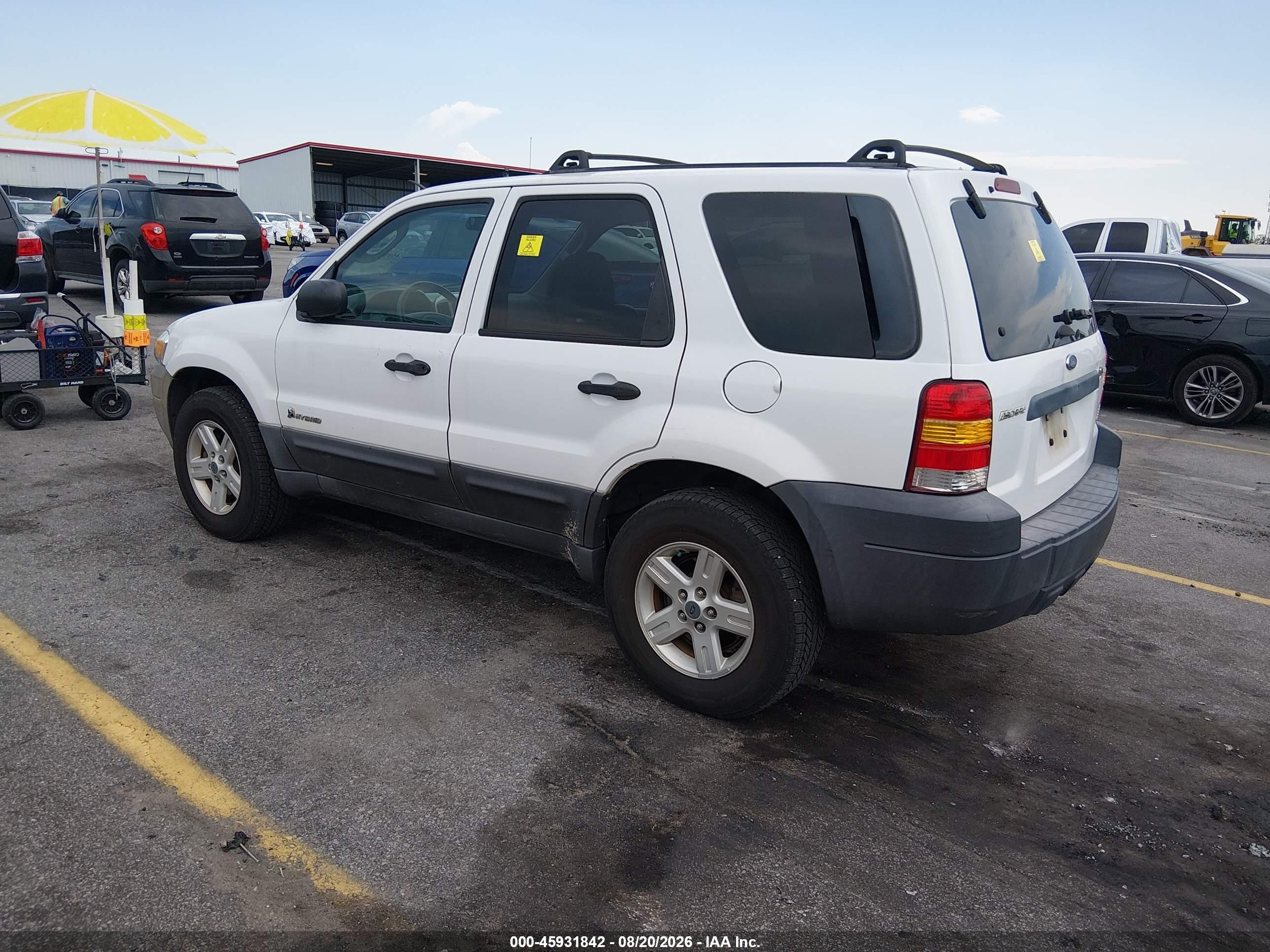 2005 Ford Escape Hybrid White vin: 1FMYU96H45KD90780