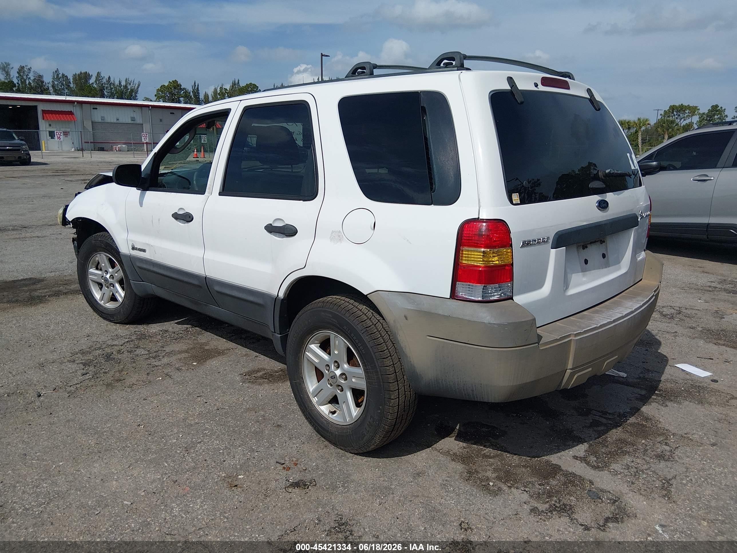 2006 Ford Escape Hybrid White vin: 1FMYU96H46KD03770