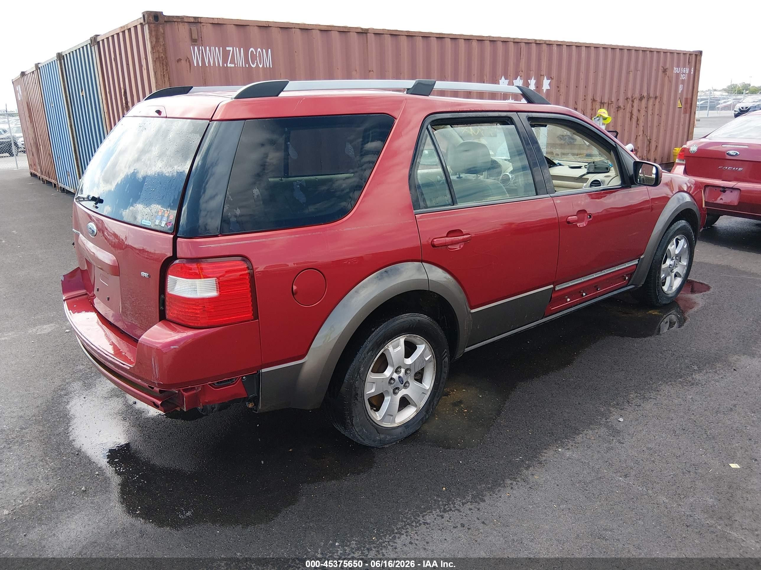2006 Ford Freestyle Sel Red vin: 1FMZK02196GA16197