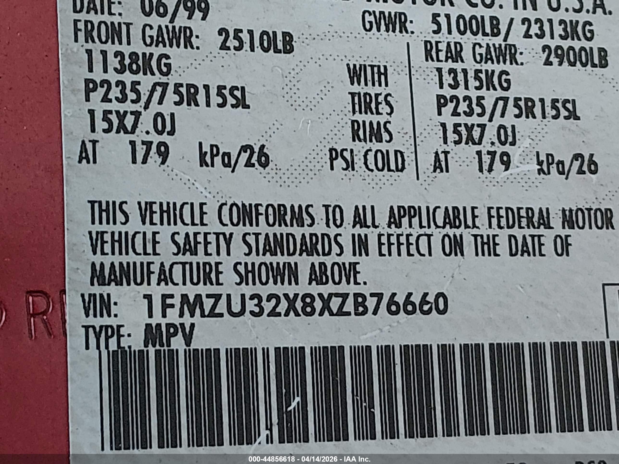 1999 Ford Explorer Xl/xlt Red vin: 1FMZU32X8XZB76660